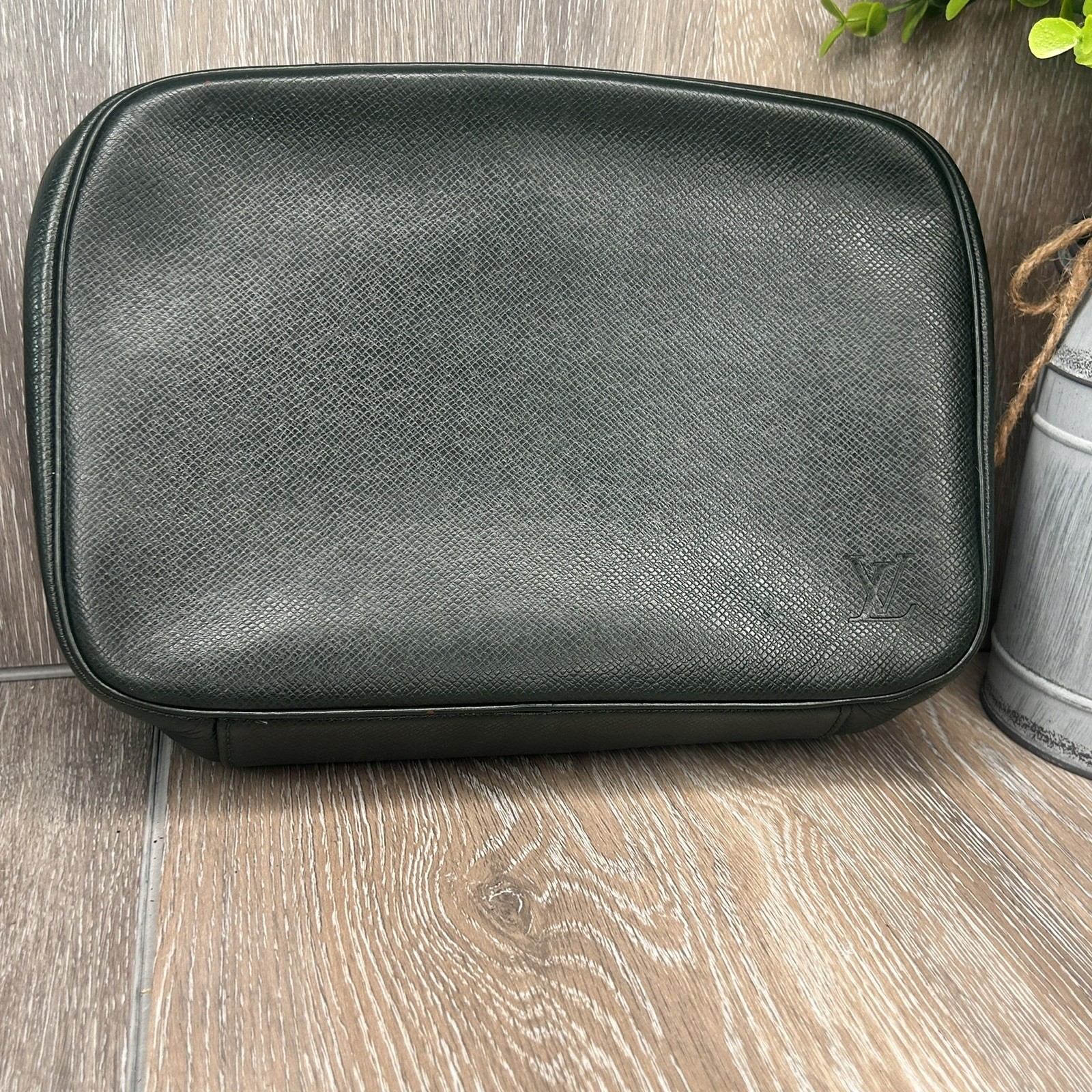 Louis Vuitton Taiga Leather Toiletry Pouch –Authentic, Made in Spain w/COA