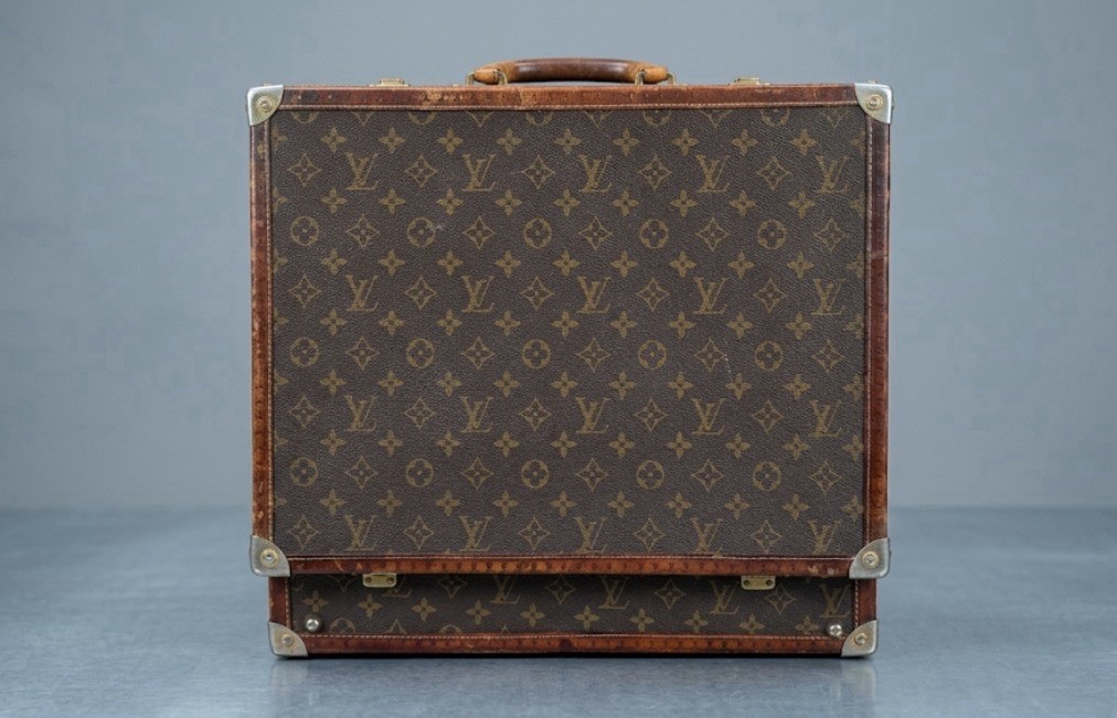 VTG Italian Leather Attache Briefcase 70s/80s Style /Cagiva Brass Lock Hardware