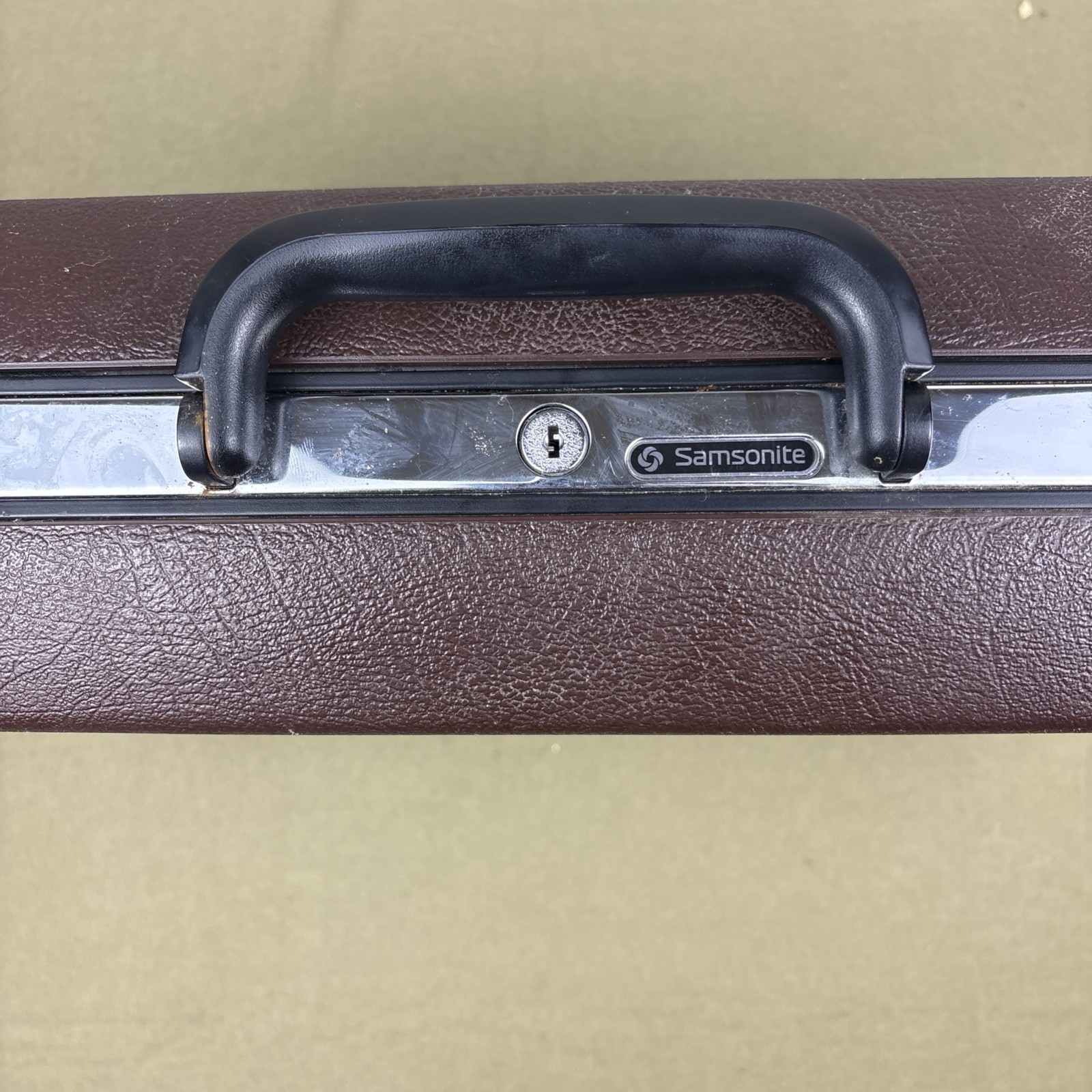 Vintage Samsonite Signat Slimline Brown Hard Shell Attache Briefcase No Key
