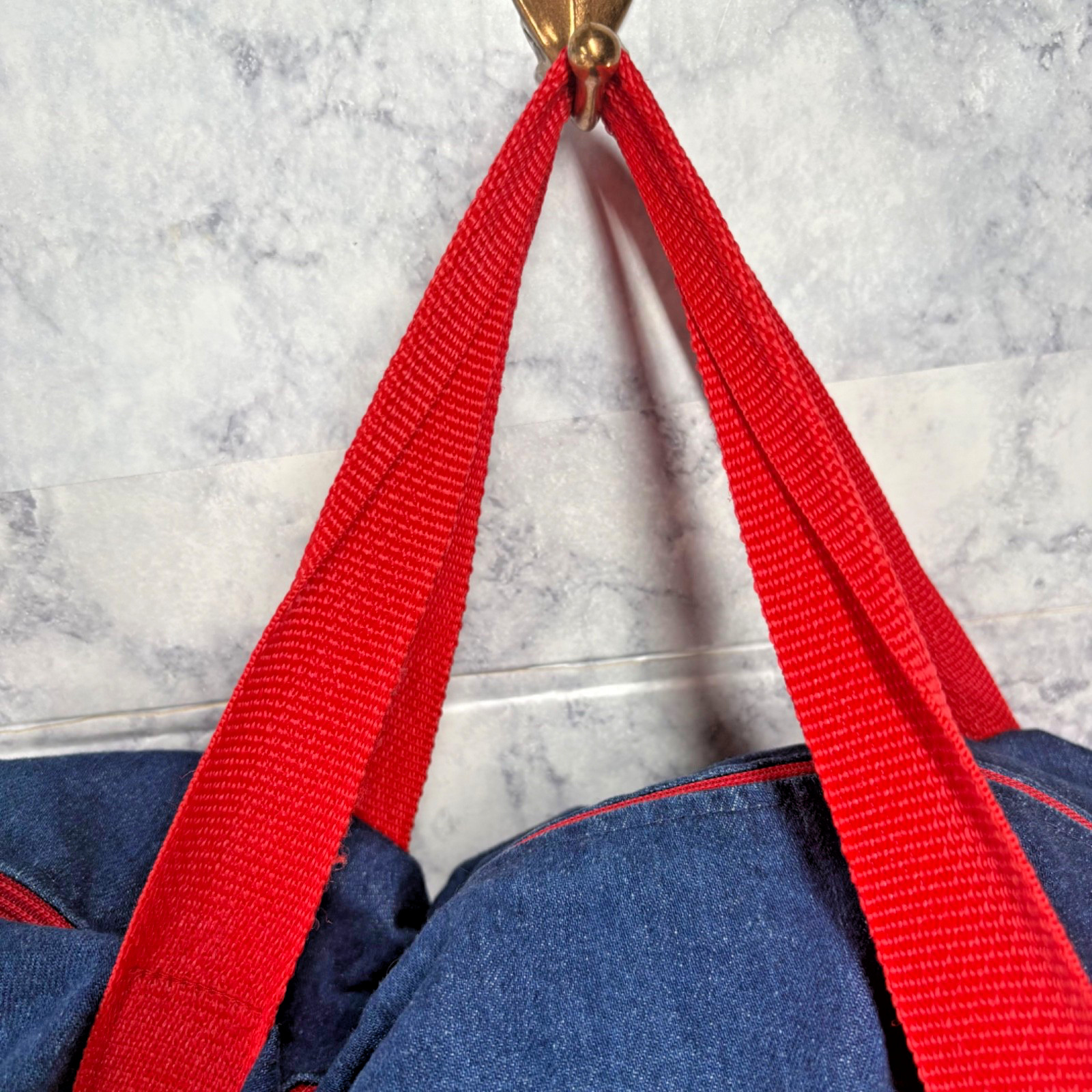 Rare Vtg 70s Levi Strauss 501 Jean Denim Duffel Carry Gym Travel Bag Red Patch