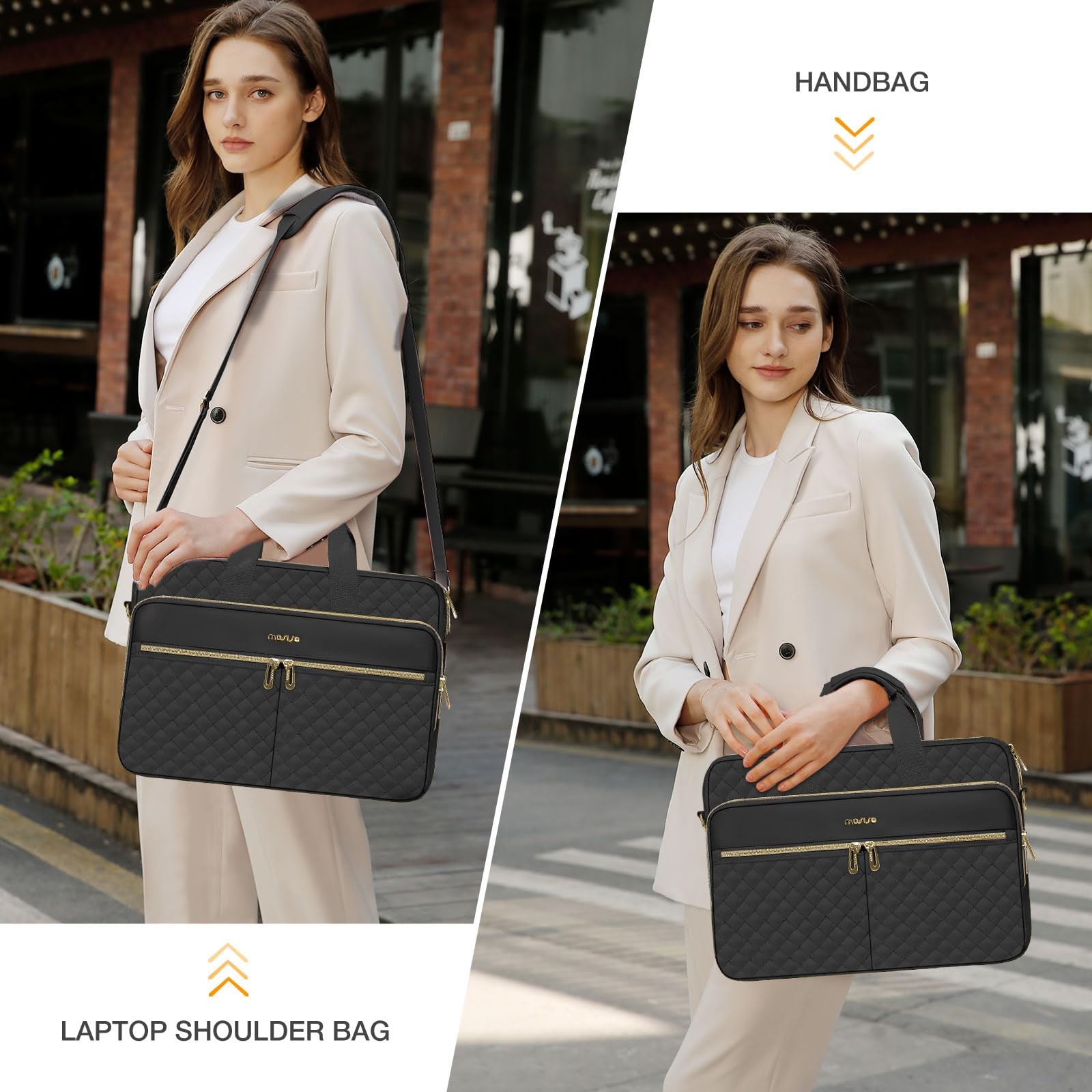 MOSISO 17-17.3 inch Laptop Bag, Briefcase Messenger 17.3 inch, Black
