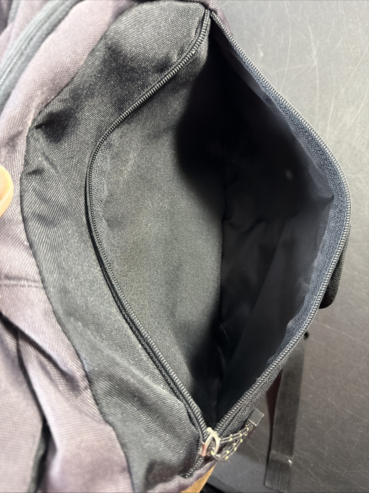 Vintage Y2K Nike Backpack Black Brown Suede Bottom Center Swoosh Rare
