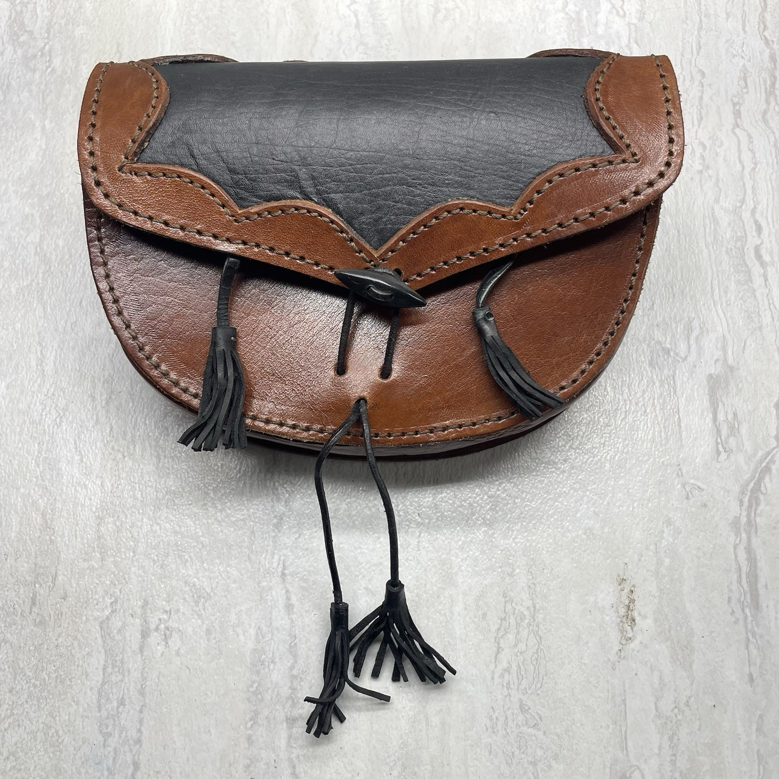 Leather Sporran Pouch Waist Pack Belt Bag – Brown & Black