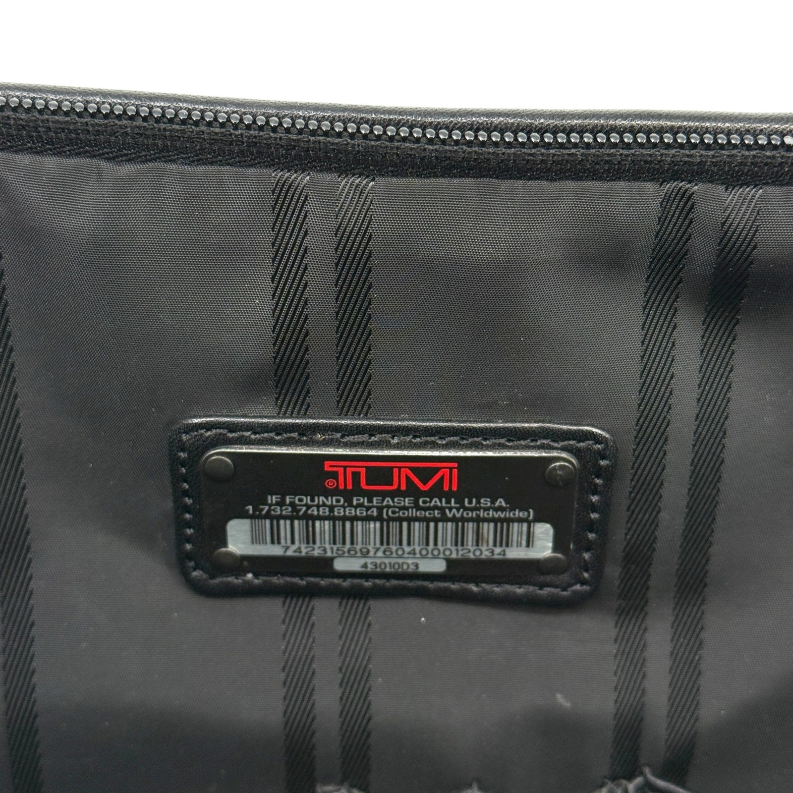 Tumi Alpha Briefcase Bag With Over The Shoulder Handels Solid Black 43010D3