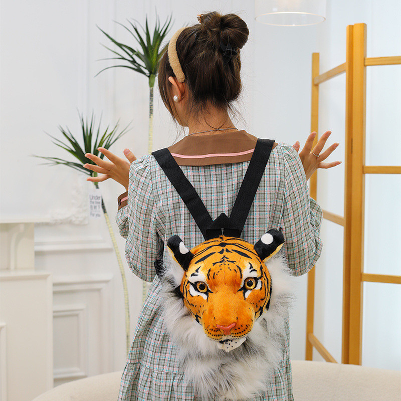 30/60cm Tiger Head Bag tiger backpack plush Doll toy backpack travel party gift