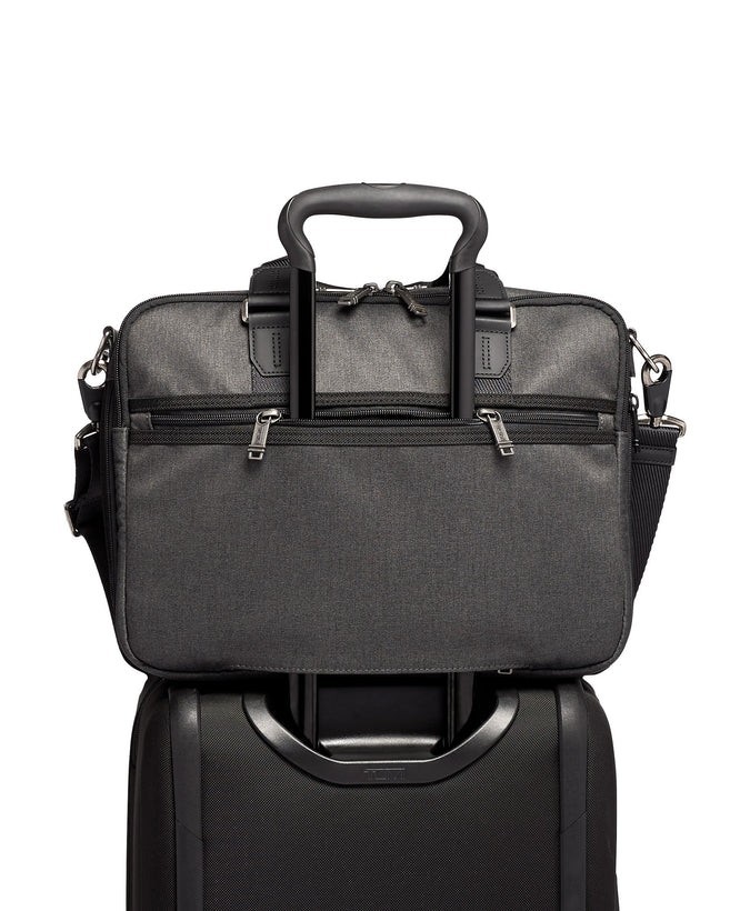 TUMI Alpha Bravo Albany Slim Commuter Brief Black Nylon Ballistic Leather EUC