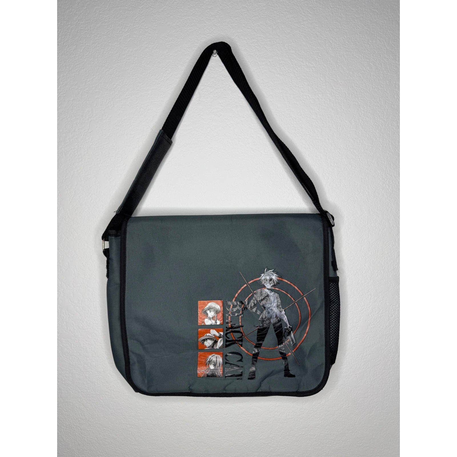 Black Cat Anime Messenger Bag 2005 Train Heartnet Funimation Gray Crossbody
