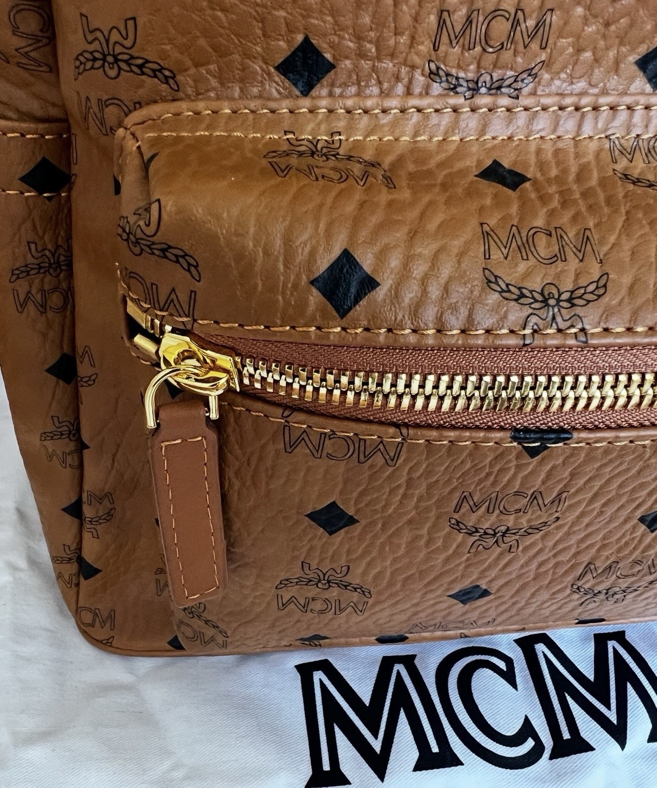 Cognac MCM Medium Backpack