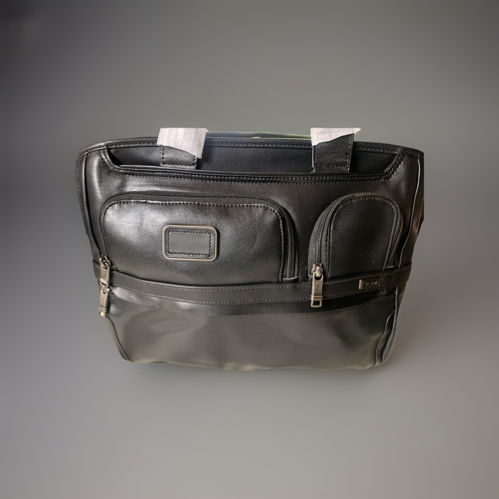 TUMI Alpha Expandable Organizer Laptop Leather Brief – Black $825