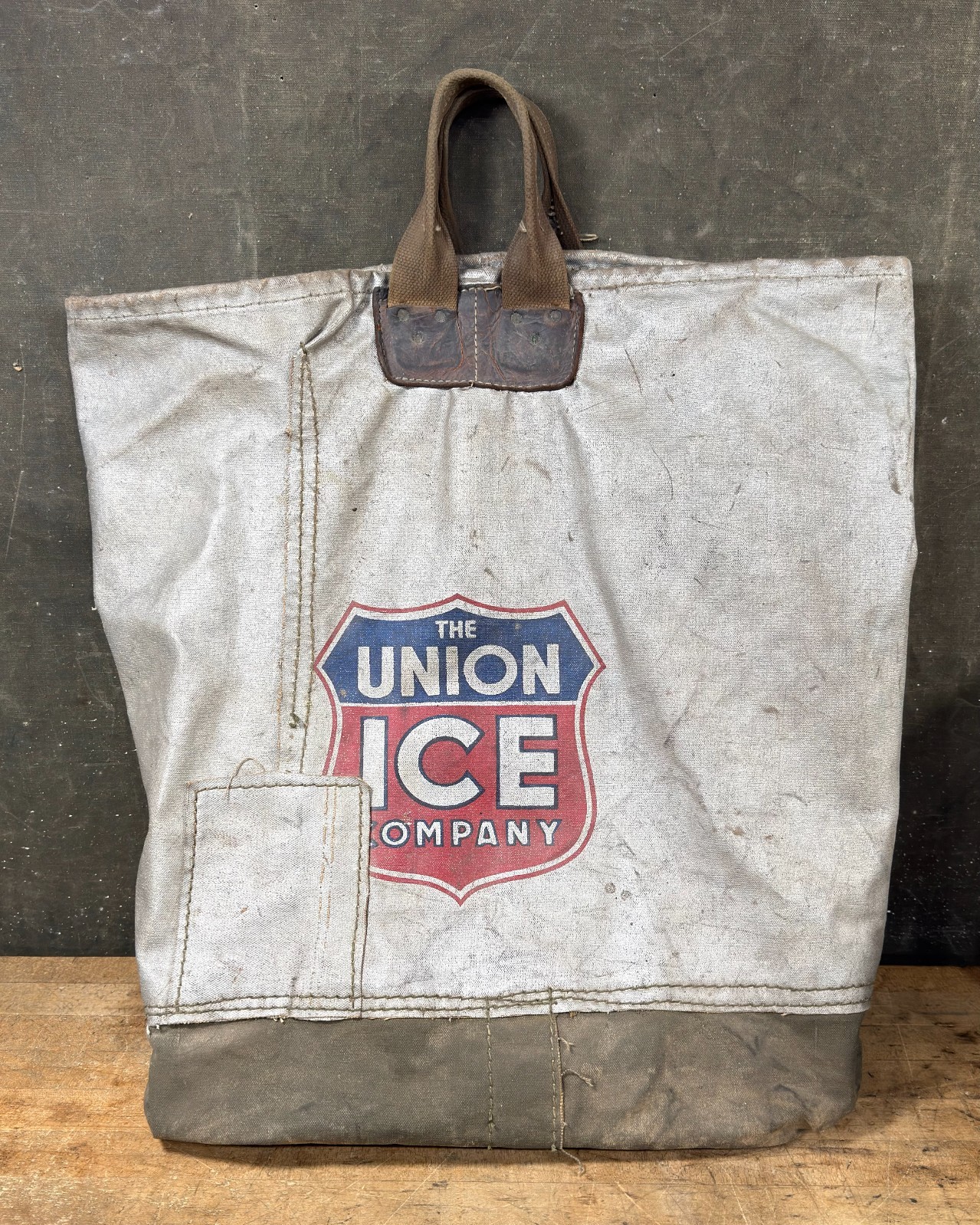 Vintage The UNION ICE Company Heavy Canvas Ice Tote Bag