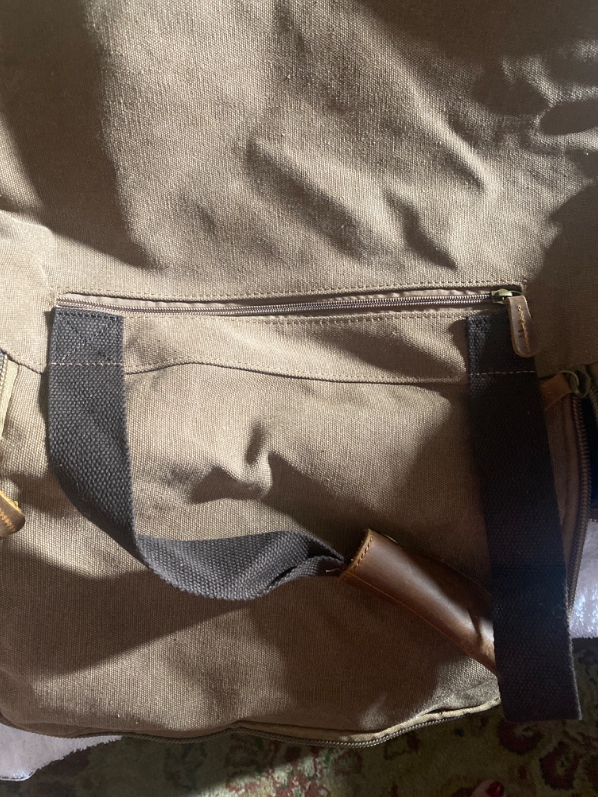 Kemy’s brown Canvas & leather Duffel Bag for Mens X-Large Compartment Preowned