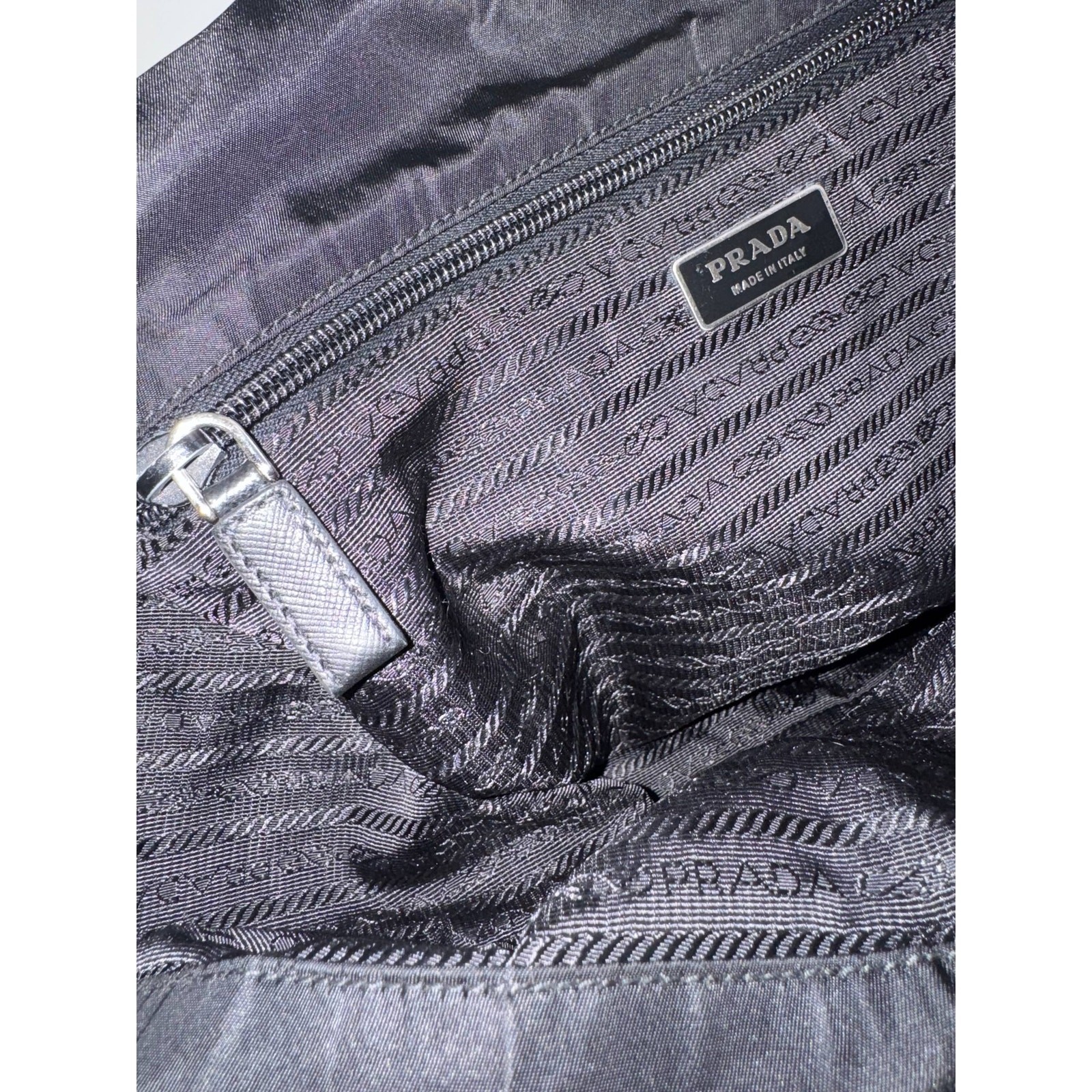 Prada Triangle Logo Black Nylon Messenger Bag