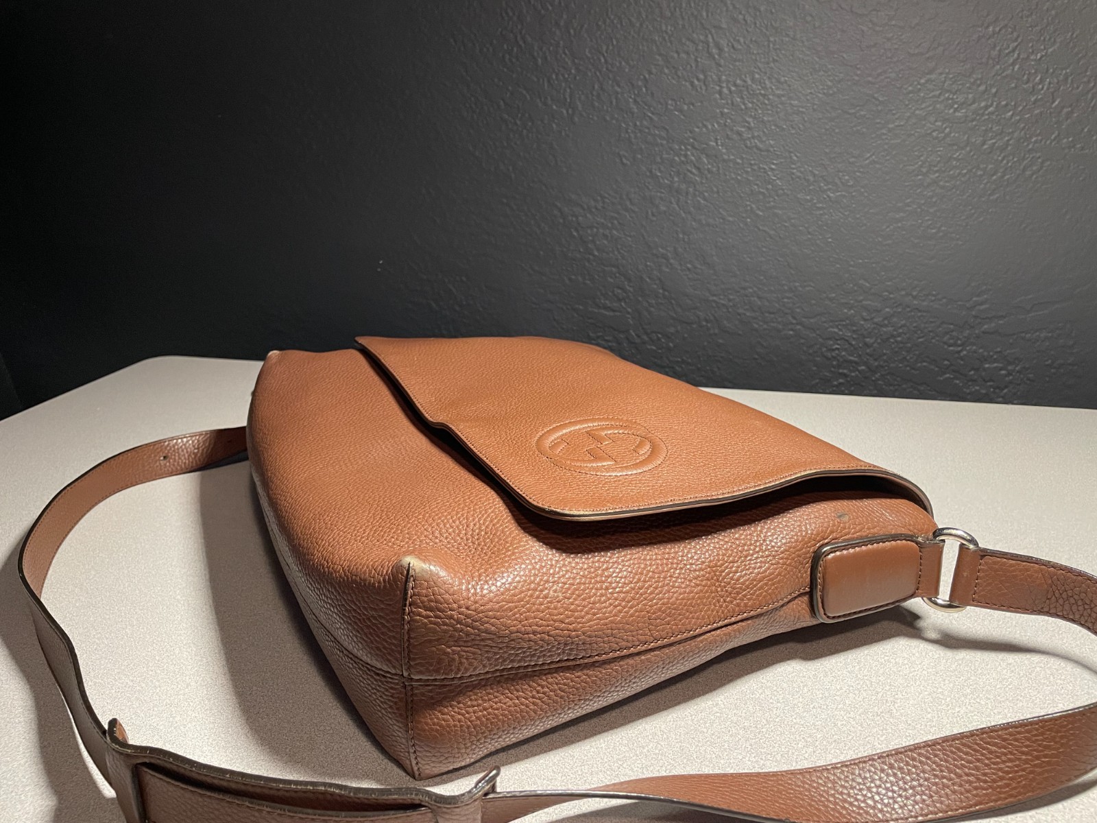 gucci soho messenger bag large brown leather