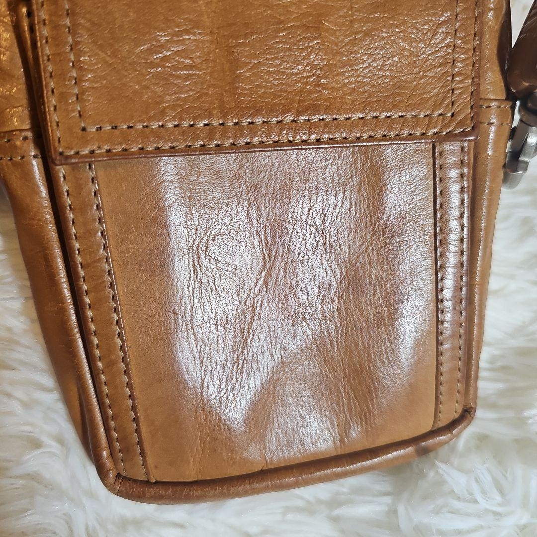 Authentic PORTER Yoshida Leather Shoulder Bag Men’s 11x15cm Adjustable Strap