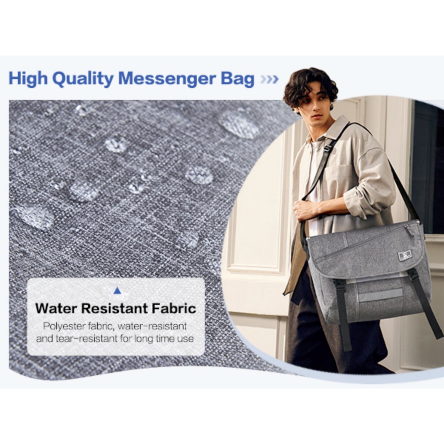 OIWAS Messenger Bag 17″ Laptop Crossbody Bag Case Men’s Business Shoulder Bag