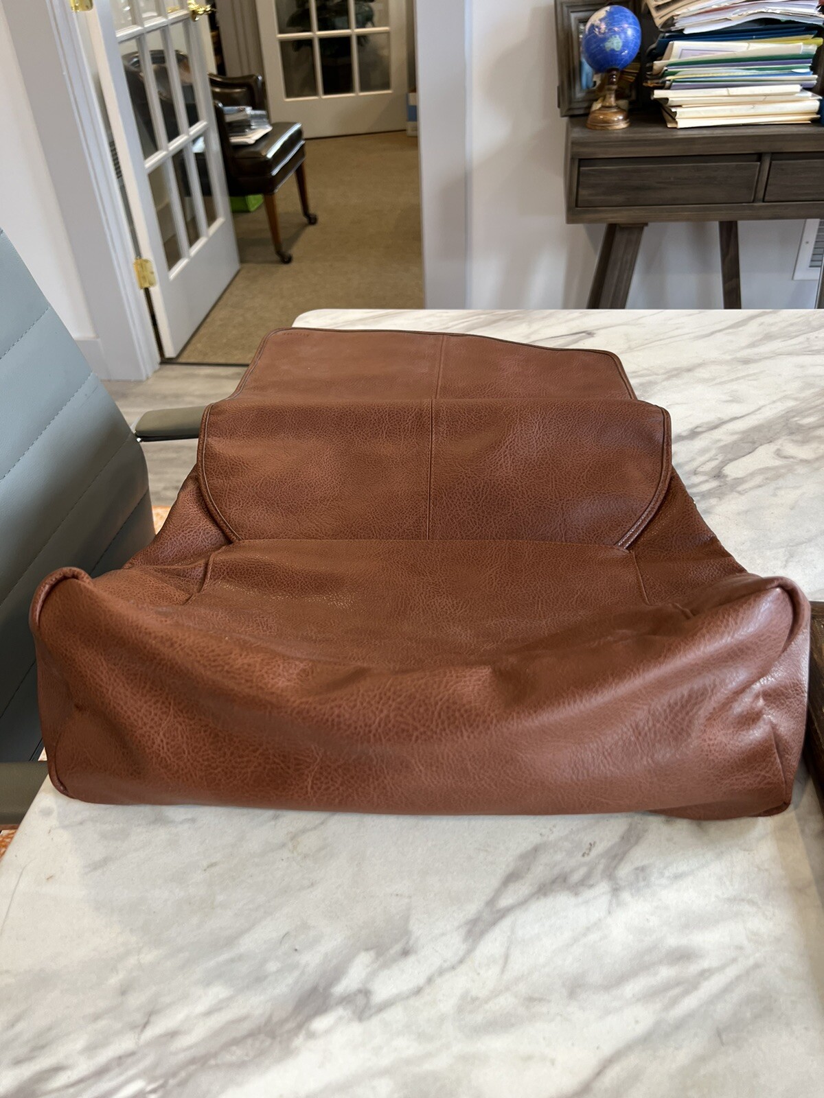 MICHE Distressed Leather Brown Postal Messenger Bag Laptop Briefcase Saddlebag