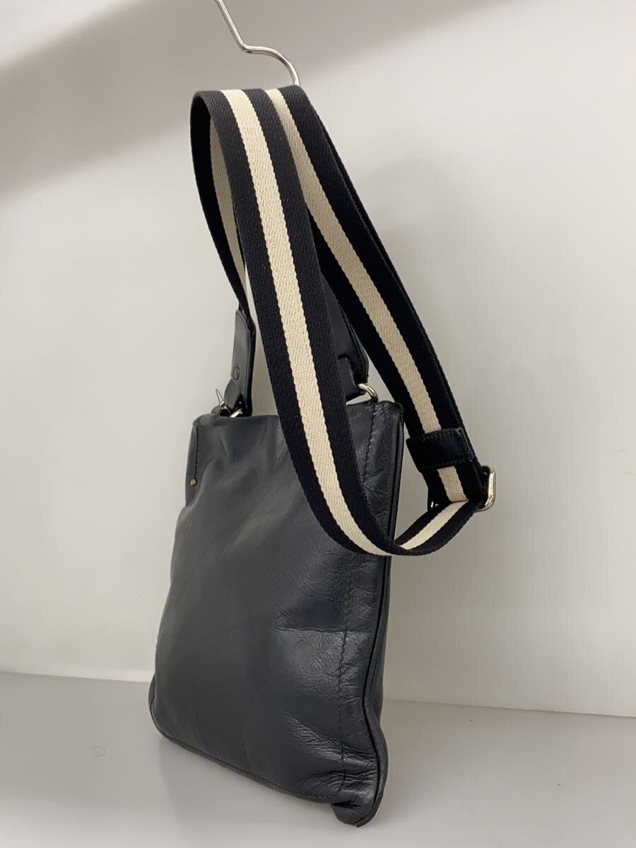 BALLY Authentic Mens Black Leather Designer Shoulder Bag Crossbody 23 x 24 cm