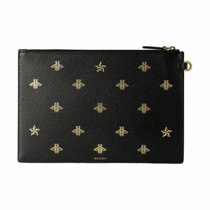Gucci Bee Star Printed Detachable Wristband Handbag Men’s 12.2×0.5×8.2 in