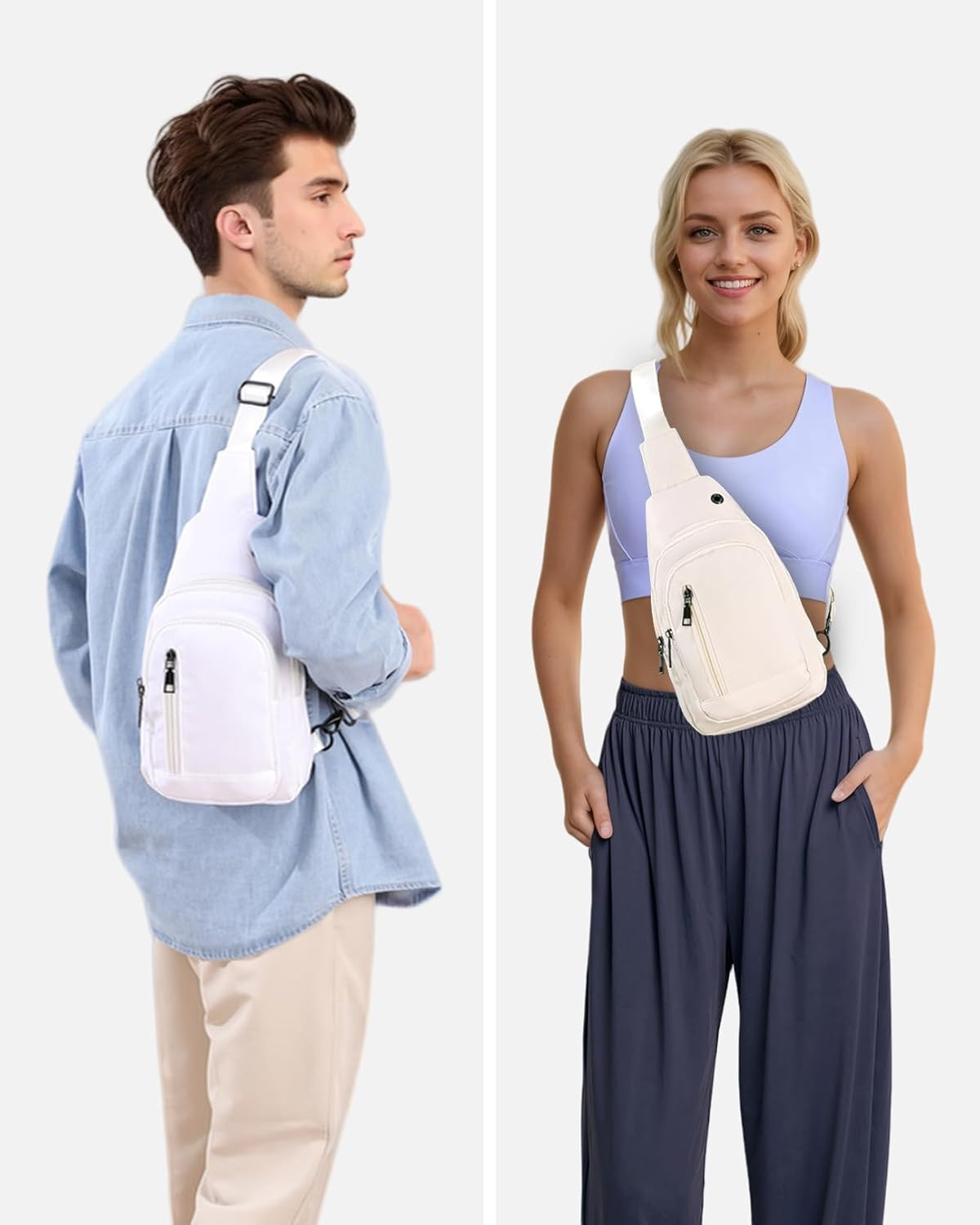 Sling Bag Crossbody Backpack for Men Women Small Purse Chest Shoulder Bag for Tr