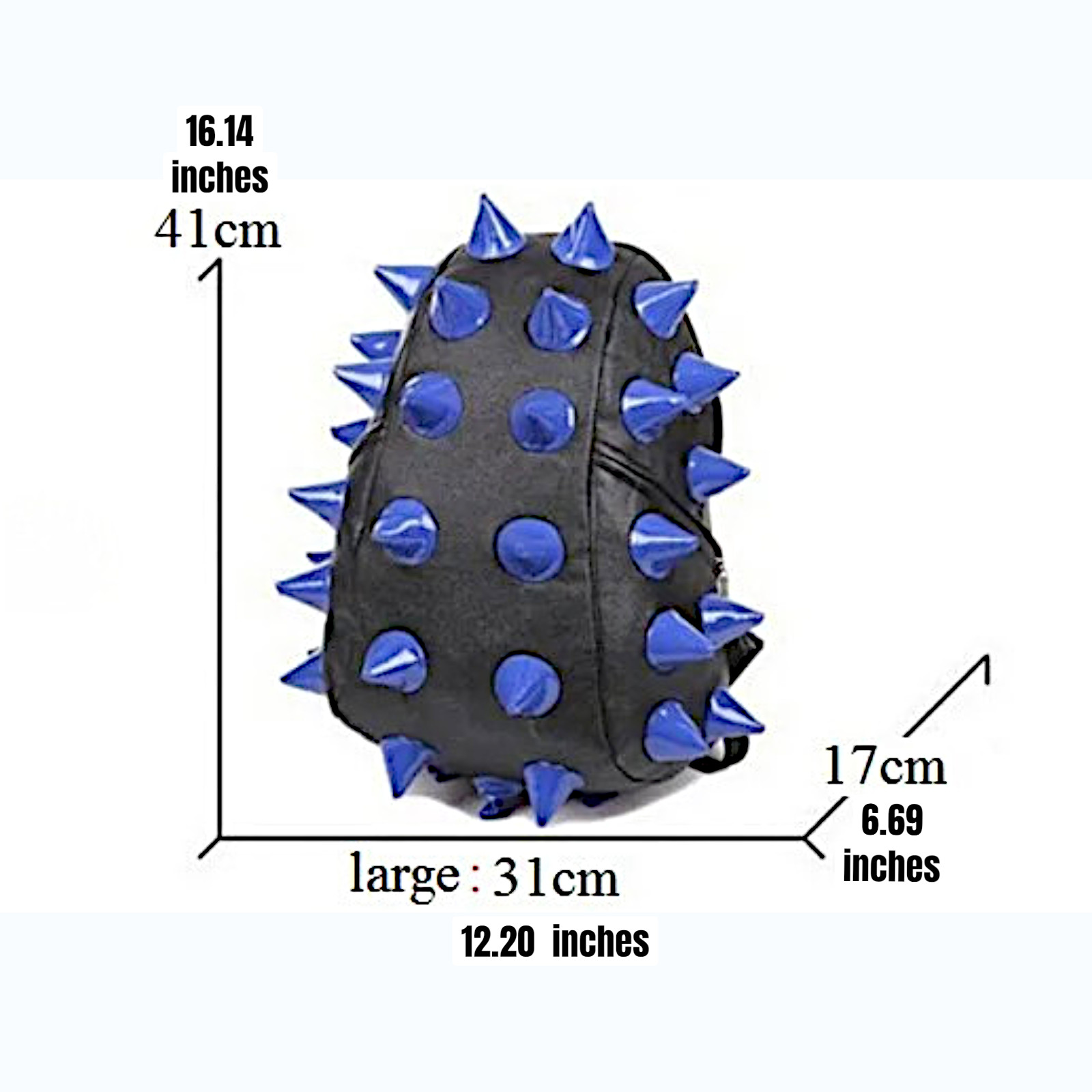 Gothic Cyberpunk 3D Spike Hedgehog Backpack Womens Mens PU Leather Studded Bag