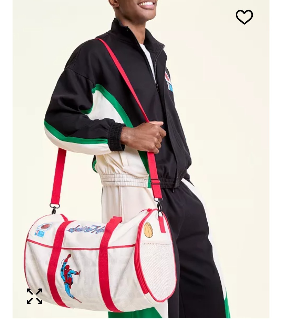 Marvel Spider-Man NBA Crossover Duffel Bag White Red Gym Travel collectors