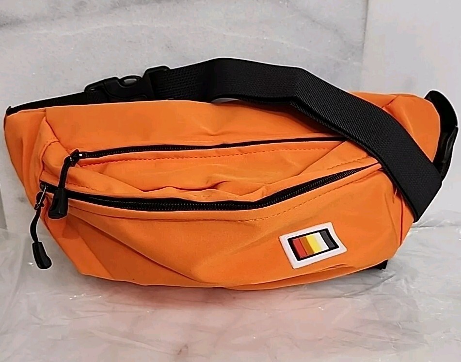 Crossbody- Fanny Pack- Waist Bag. Adjustable Strap. Orange