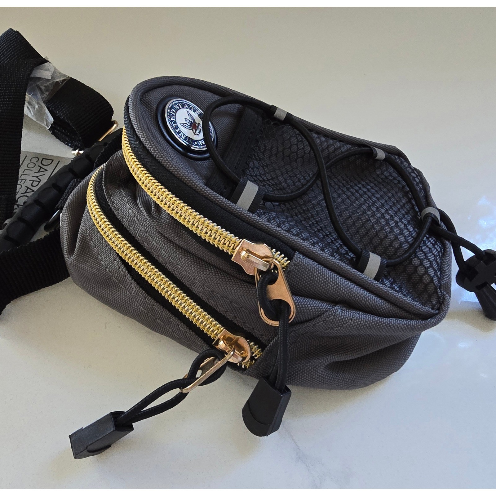 7×5 CMC US Navy Daypack Collection Mini Crossbody Bag Grey Gold Hardware NWT