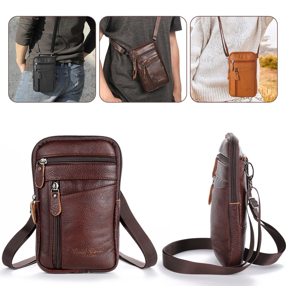 Retro Crossbody Bag With Zippered Pockets – Phone Holder & Wallet for Daily Use