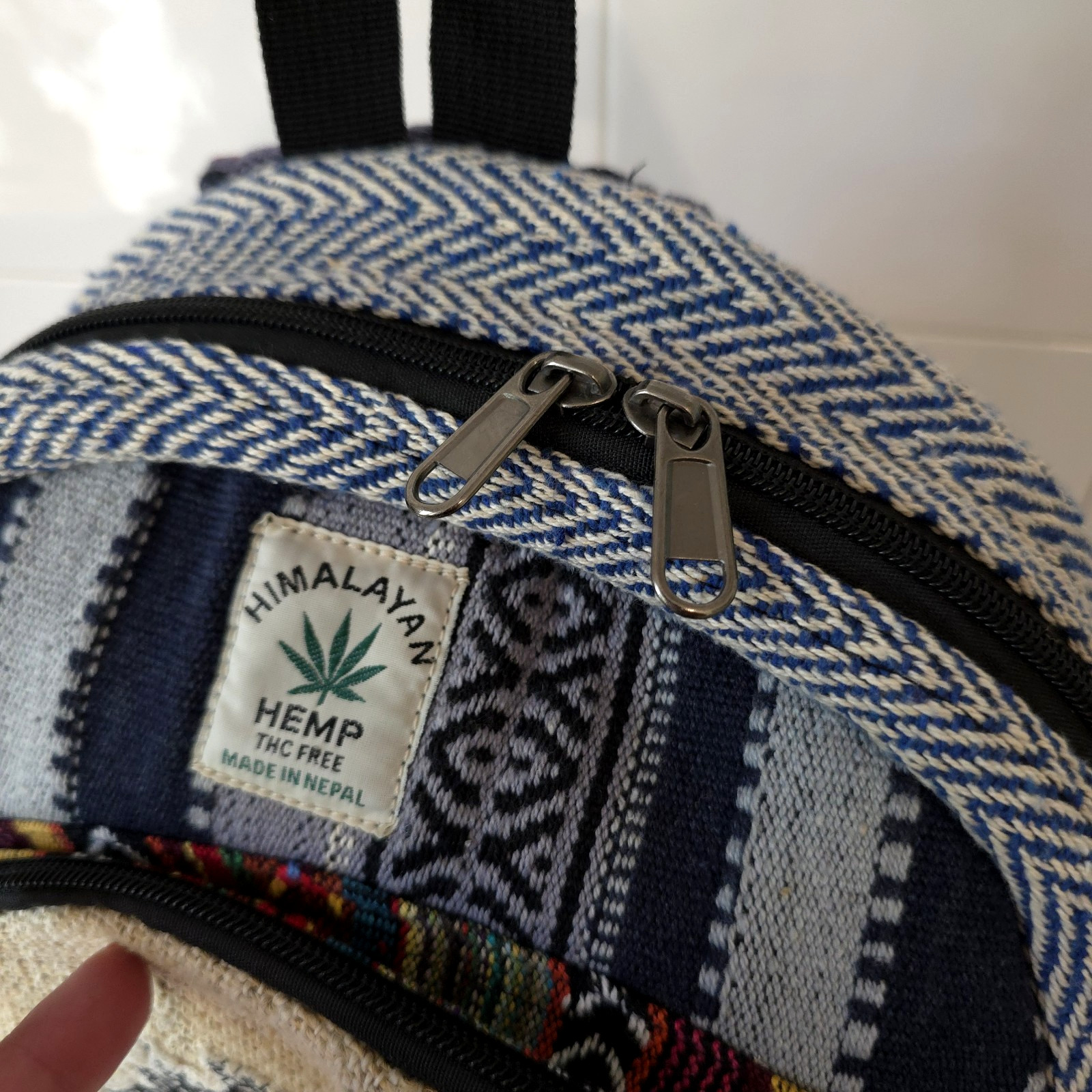 Himalayan Hemp THC Free Backpack Chief Cotton Handmade In Nepal Hippie Unisex
