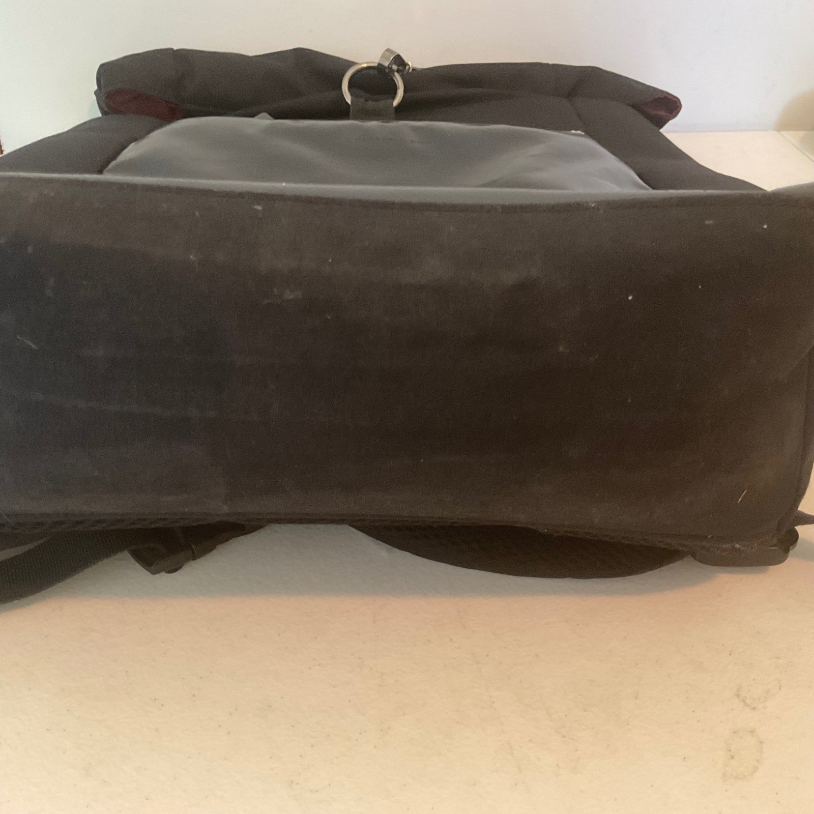 Kapten & Son Lund Black Roll Top Padded Bookbag Red Lining RARE