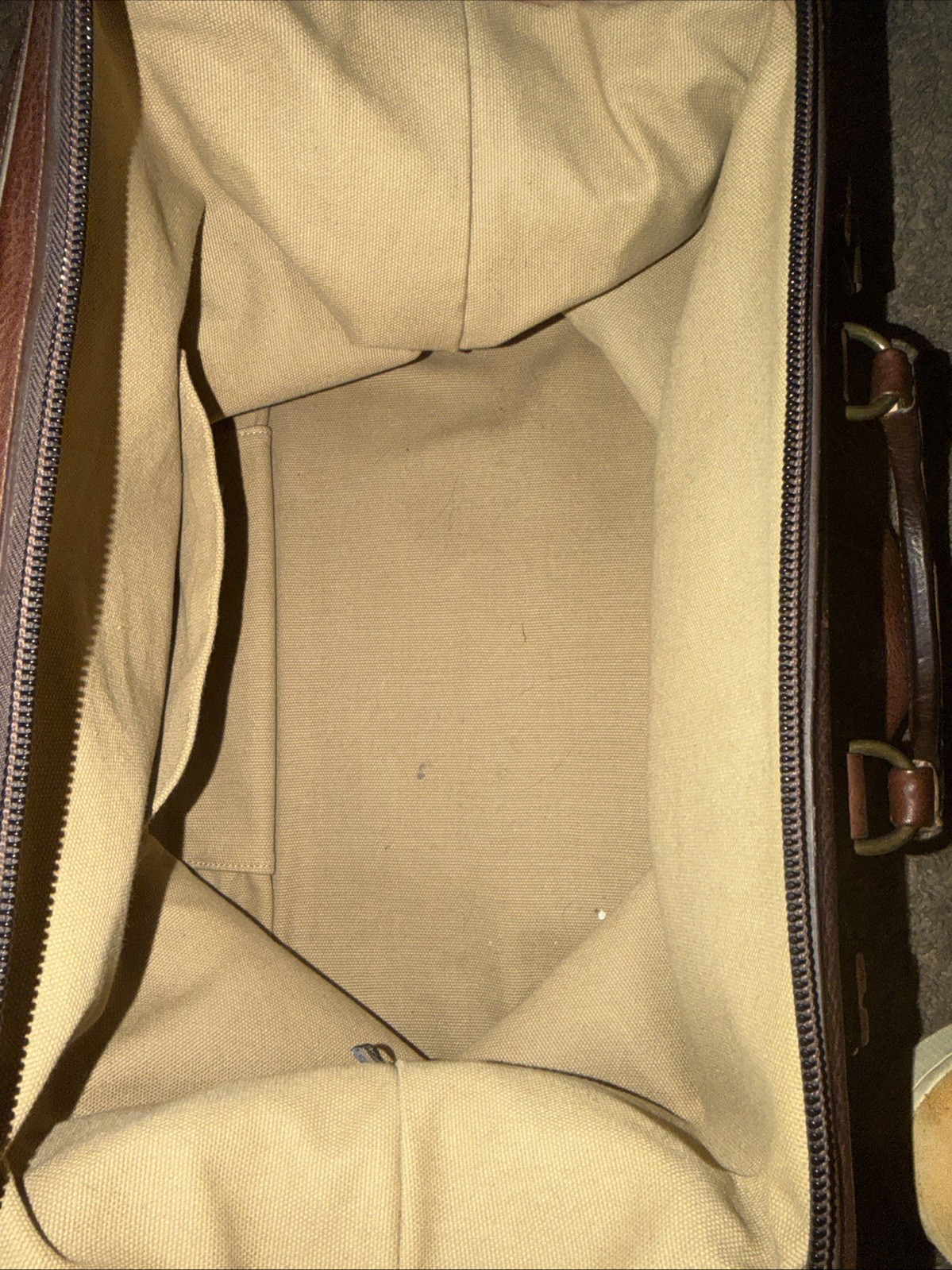 DULUTH TRADING Heavy Leather Briefcase / Doctor Bag / Weekender Gladstone Bag
