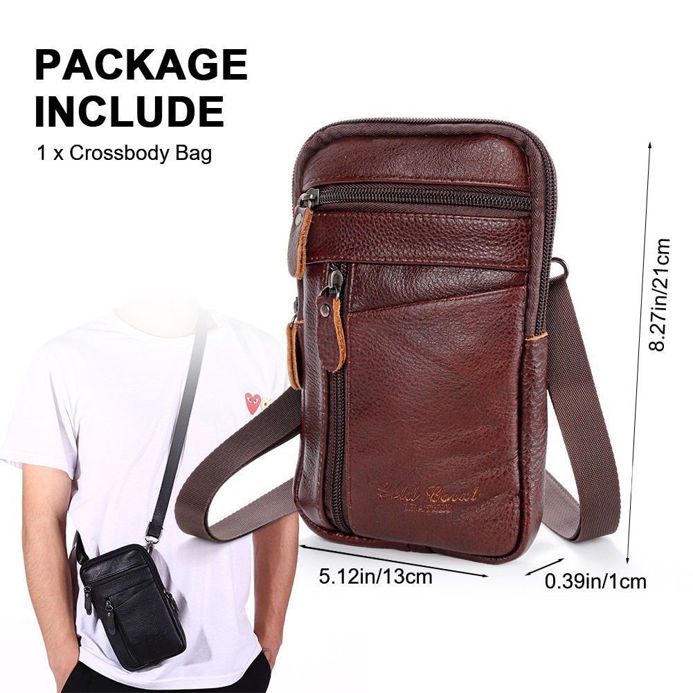 Retro Crossbody Bag With Zippered Pockets – Phone Holder & Wallet for Daily Use