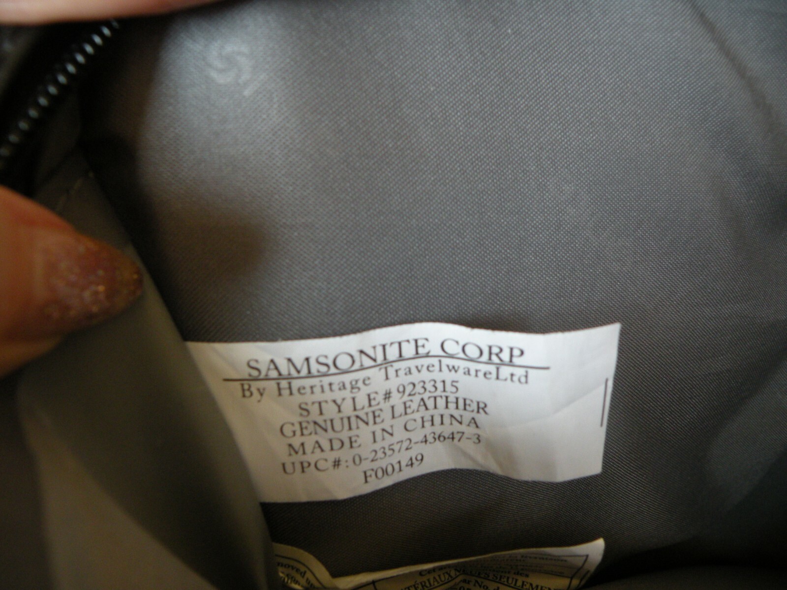 SAMSONITE GENUINE LEATHER PORTFOLIO BLACK BUSINESS CASE Model #923315 HERITAGE