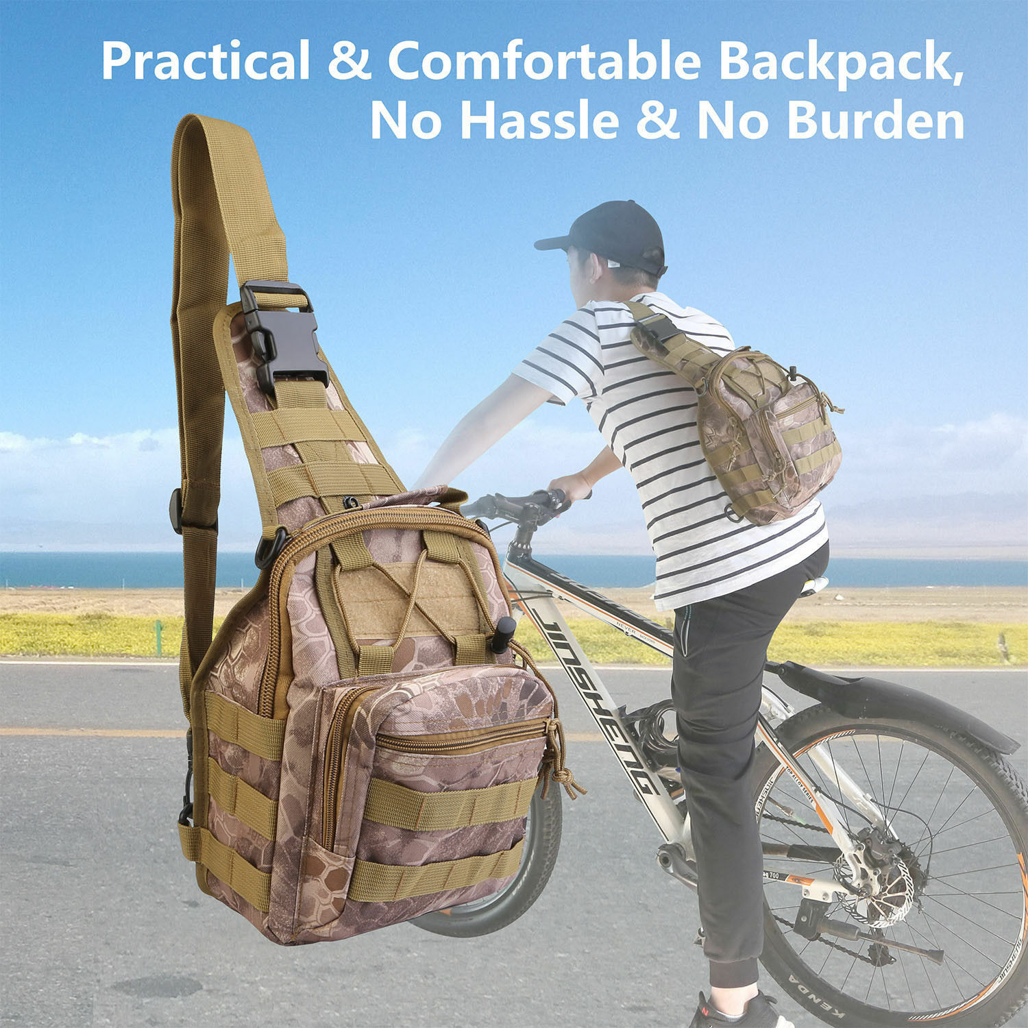 Tactical Single Shoulder Pack Crossbody Military Backpack Molle Sling Backpack