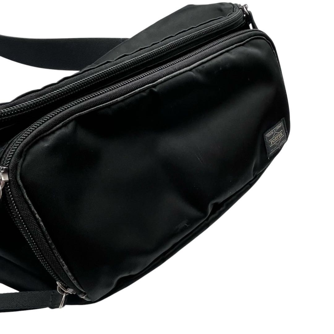 Authentic Porter Yoshida Kaban Men’s Black Waist Bag Crossbody 30cm Lightweight