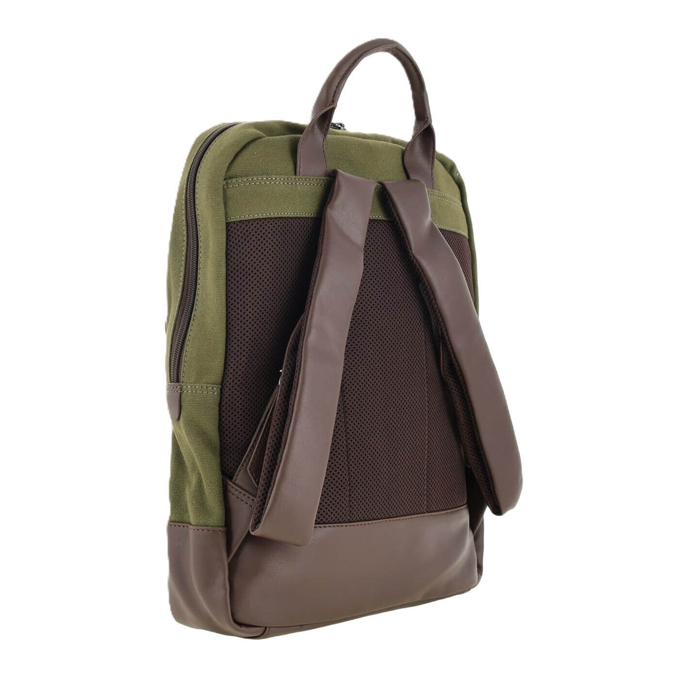 POLICE Wings Mens Canvas Backpack Bag with Laptop Computer Sleeve in Dark Olive