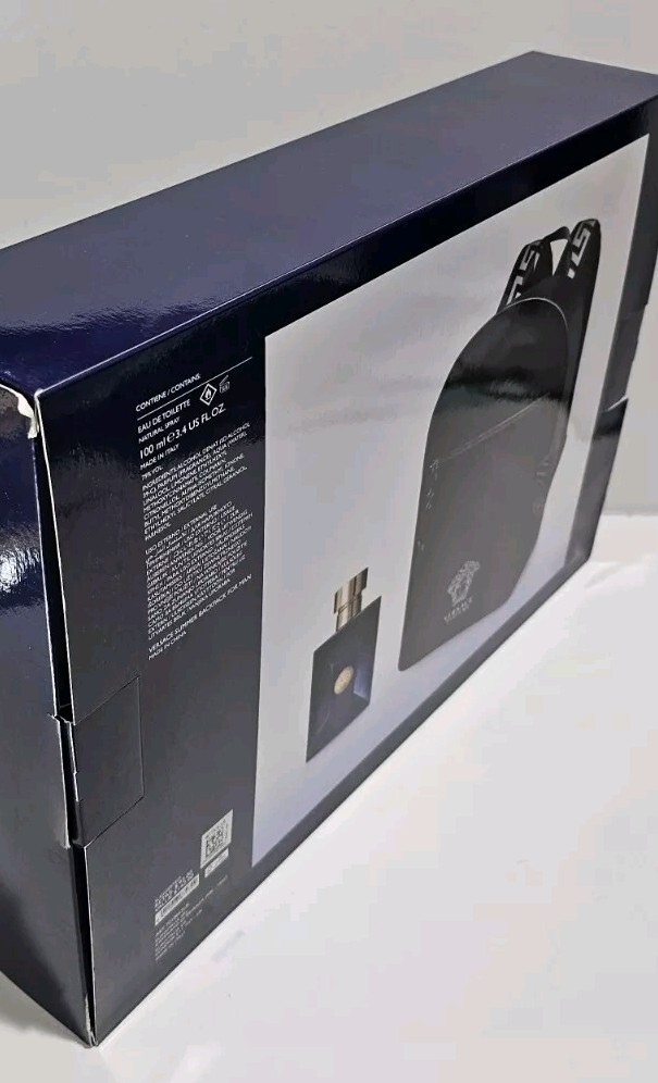 Versace Mens DYLAN BLUE2-PC Gift Set Puor HommeToilette & Backpack Authentic NIB