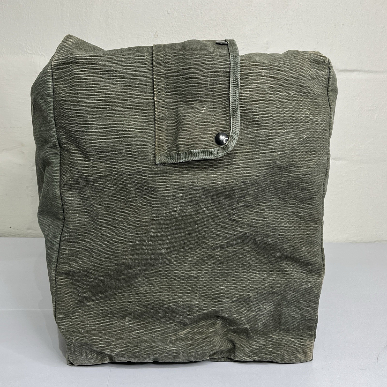 Vintage Heavy Canvas Cargo Bag Tactical Cotton Large Green 22.5” x 12” x 16”