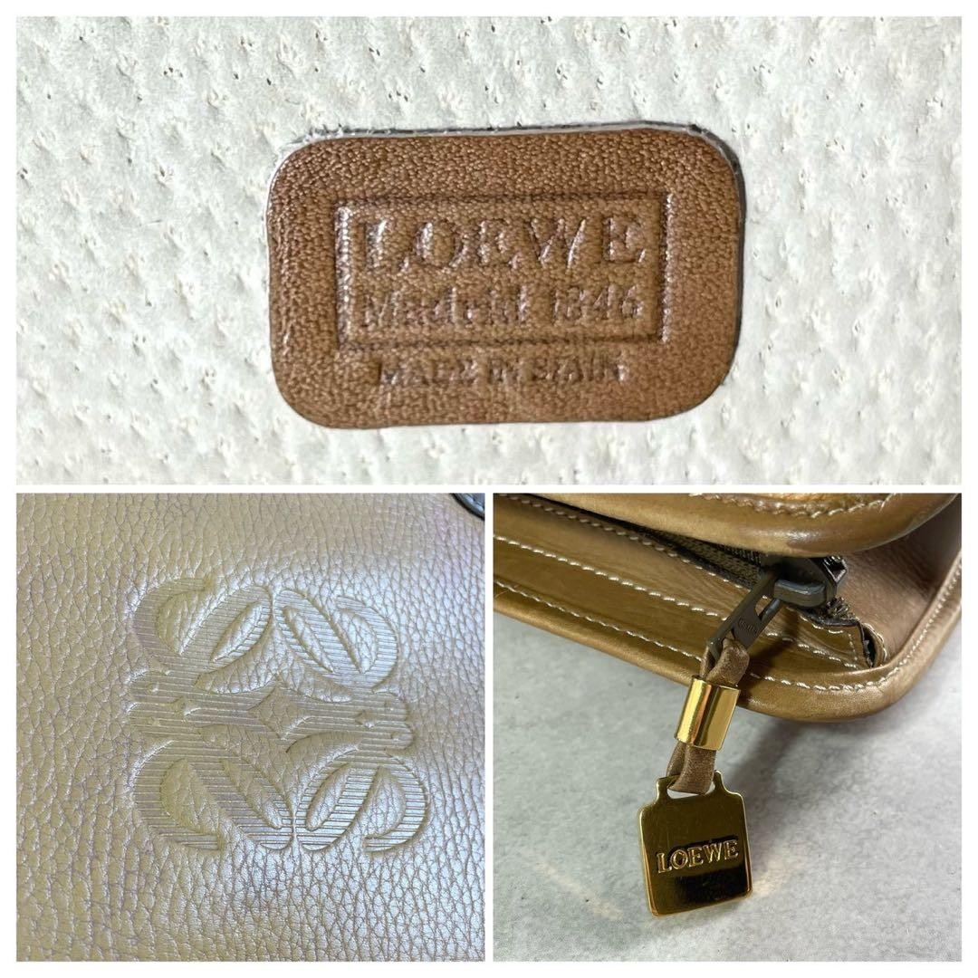 Loewe Vintage Anagram Leather Briefcase Camel Gold Hardware Made In Spain