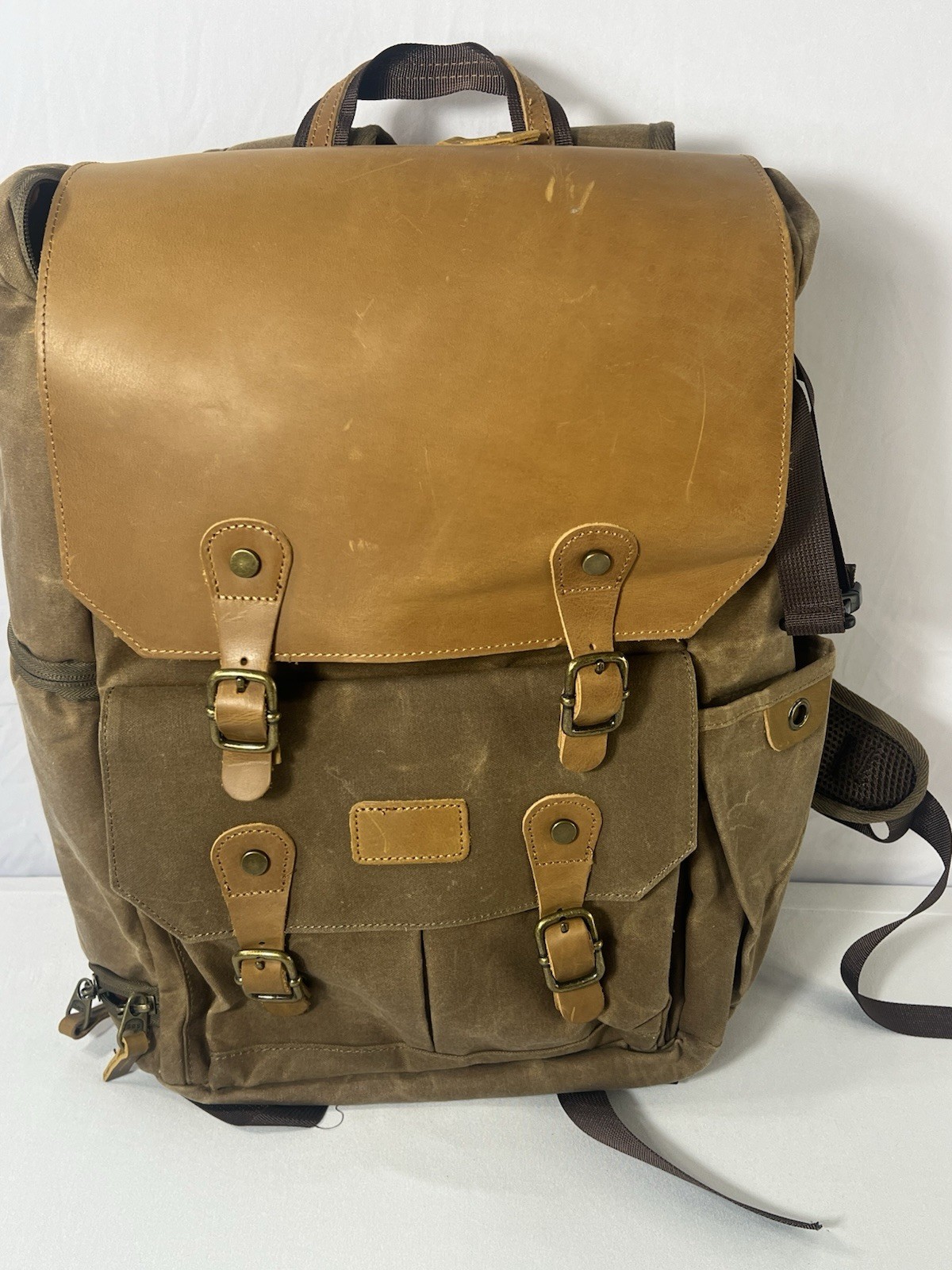 Camera Backpack – Weather Resistant 16 Ounces Waxed Memory Canvas – DSLR SLR …