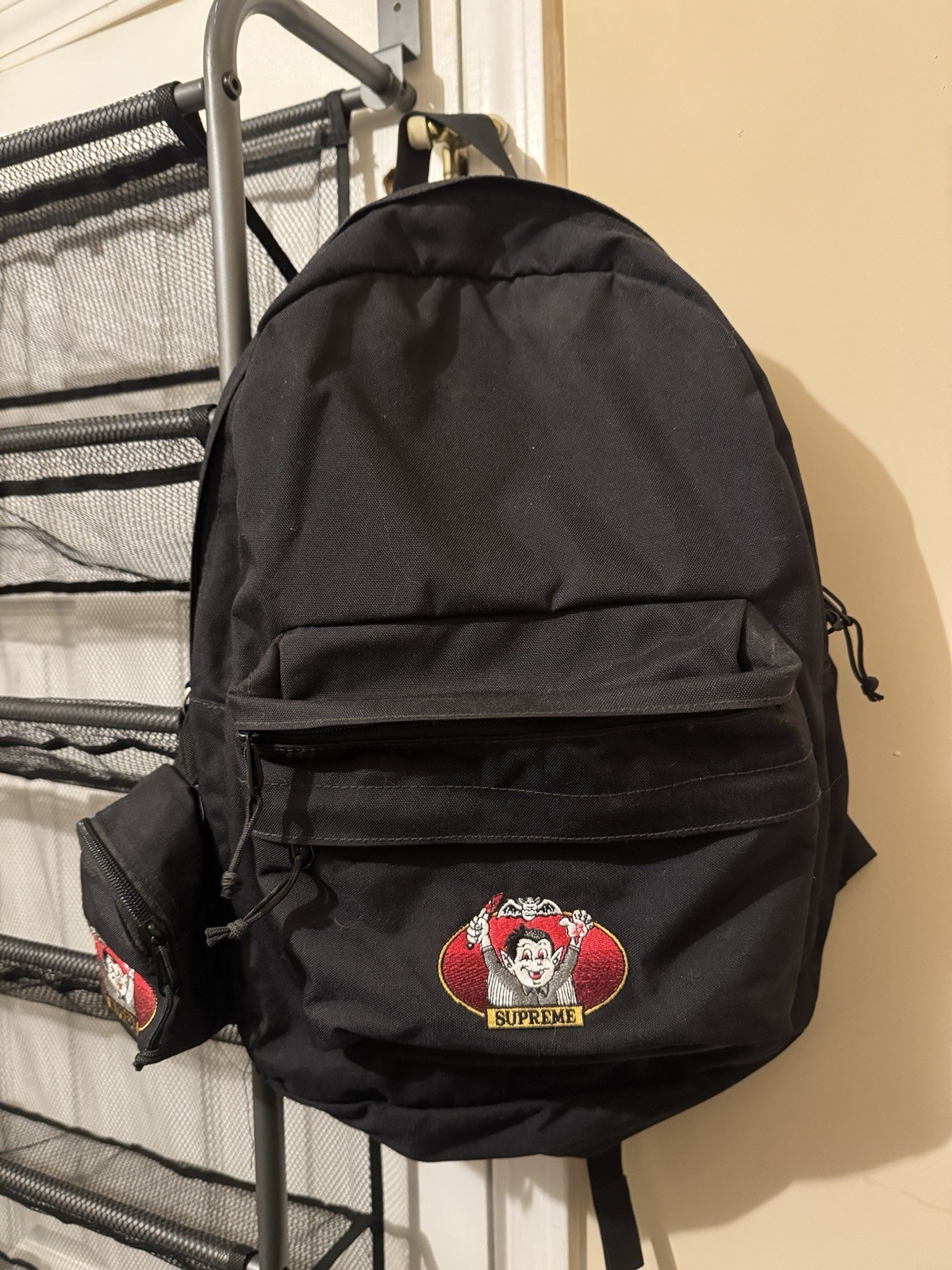 Supreme Vampire Boy Black Backpack + Pouch Used Cordura