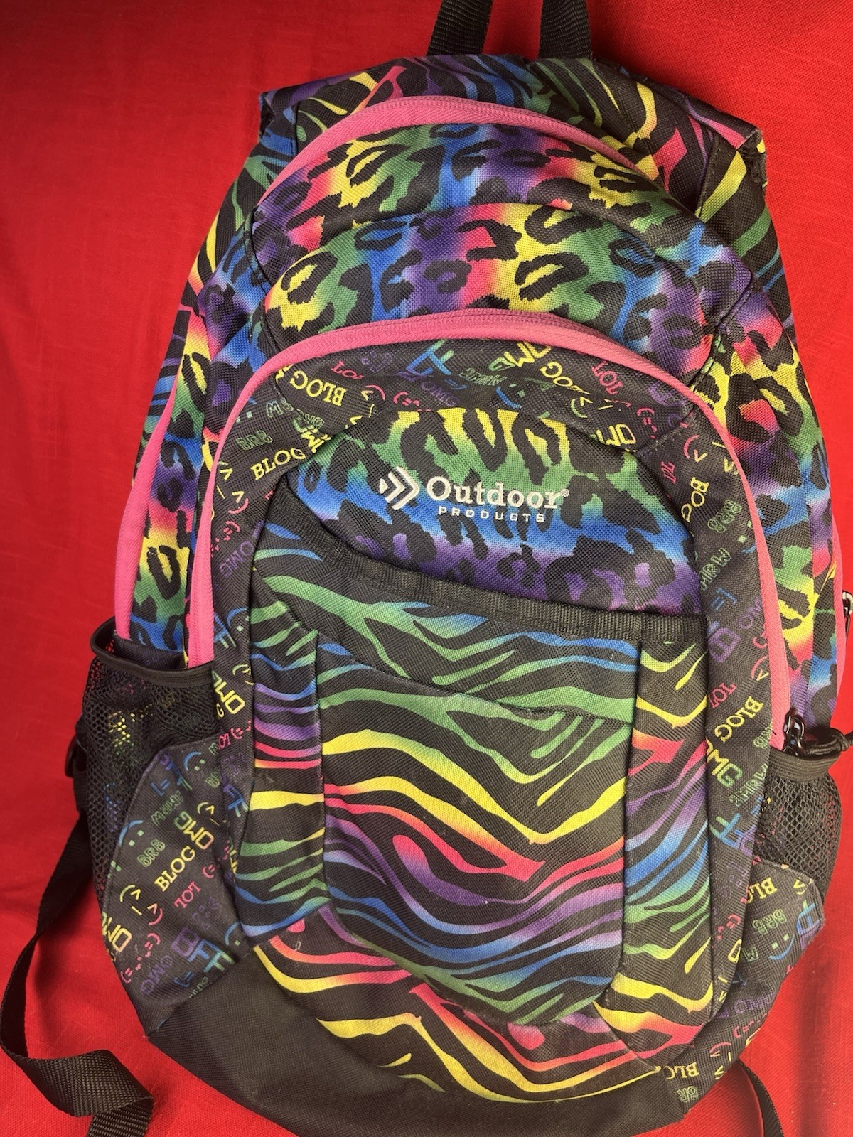 Backpack Adults Kids Leopard and Zebra Print Retro Outdoor Products Rainbow lisa