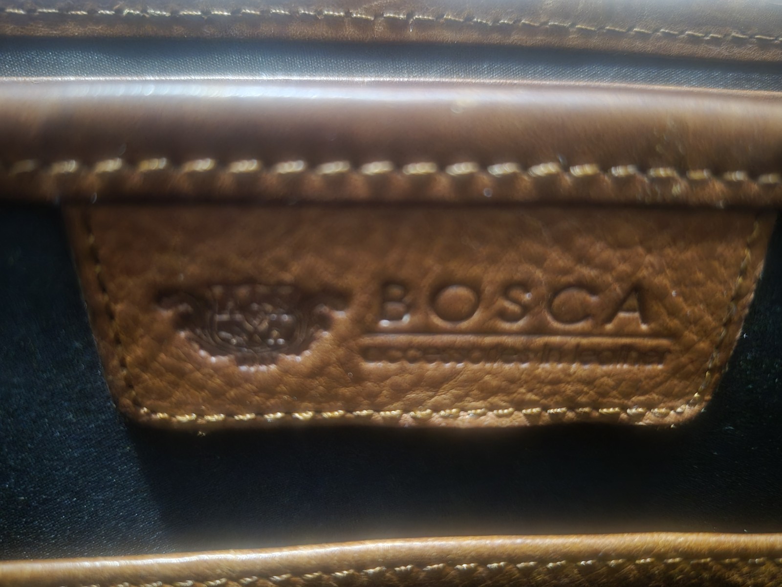 Vintage BOSCA Old Leather Flap Over Briefcase Cognac BR Leather Laptop Bag Strap