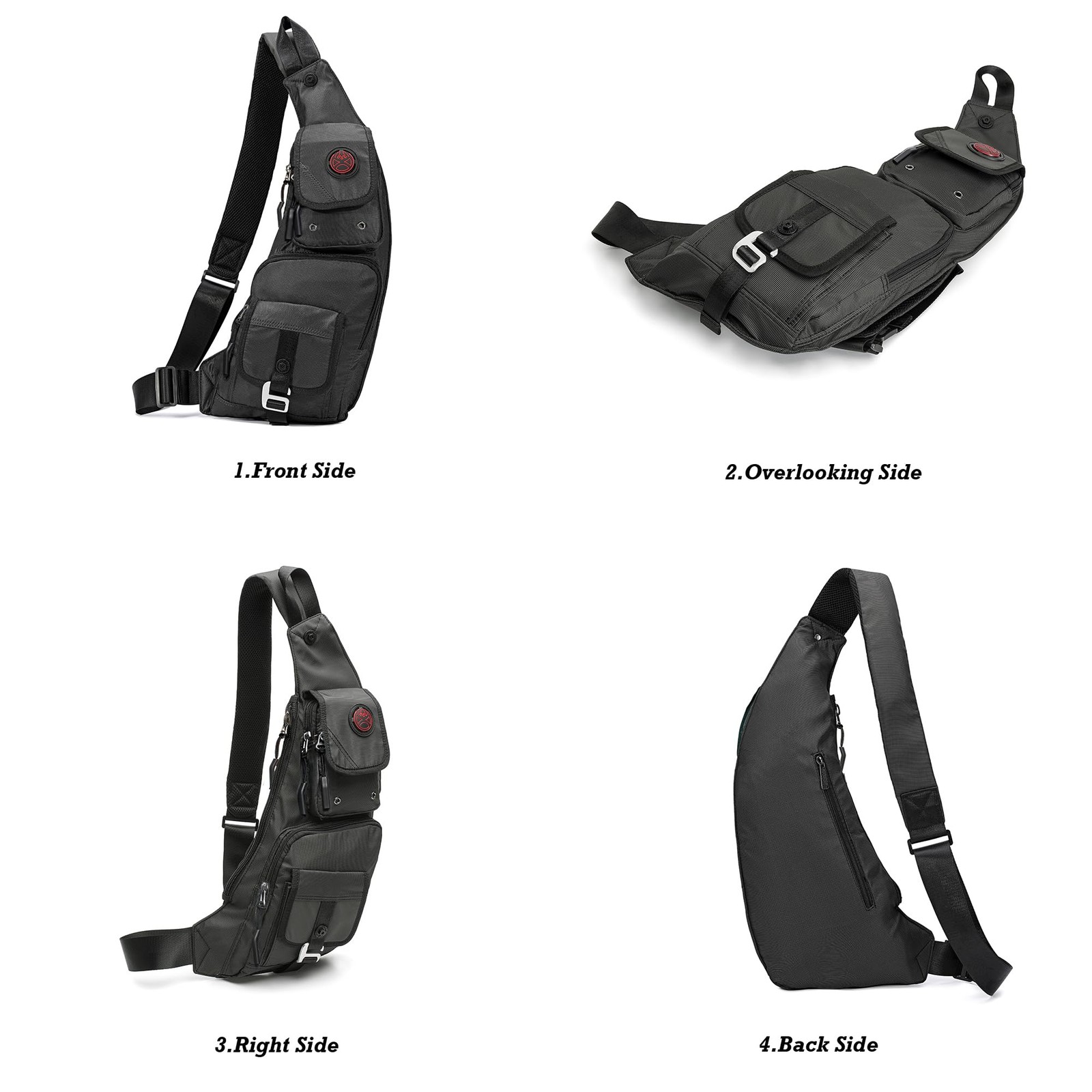 NICGID Sling Bag Chest Shoulder Backpack Crossbody Bags Casual Small, Black-2