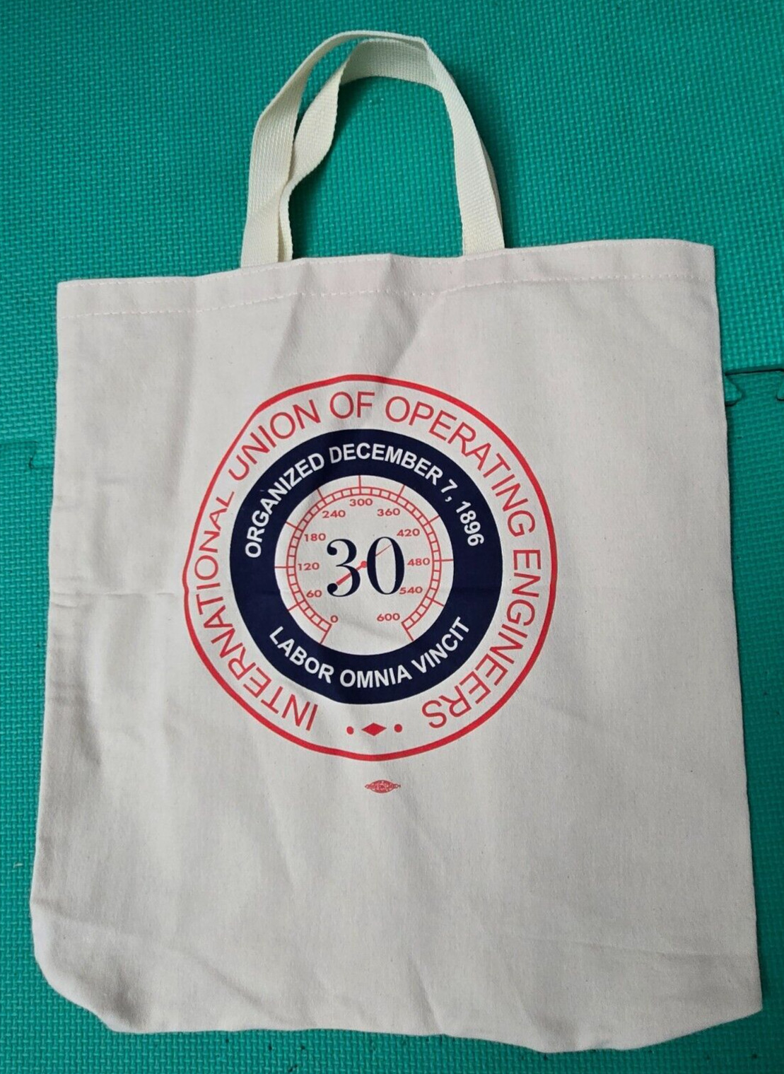 International Union Of Operating Engineers Cavas Tote Bag 18X16.5″ Off White USA