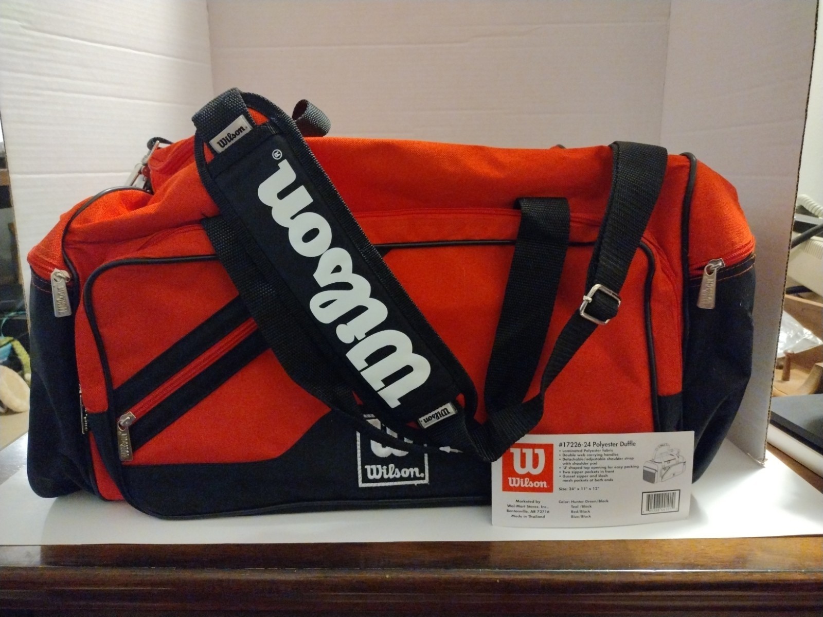 Vintage 90’s Wilson Tennis Duffle Gym Sports Bag Spell Out Red