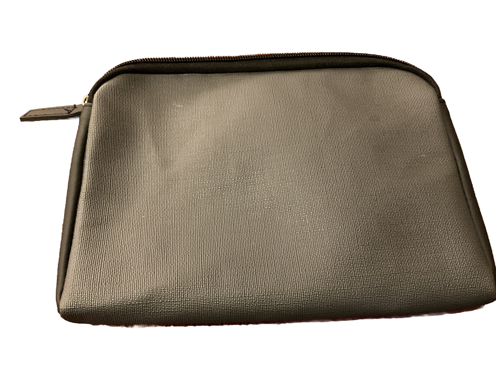 TUMI for Delta Bag Pouch Small Grey Zip Soft Sided Travel Case Toiletry Cosmetic