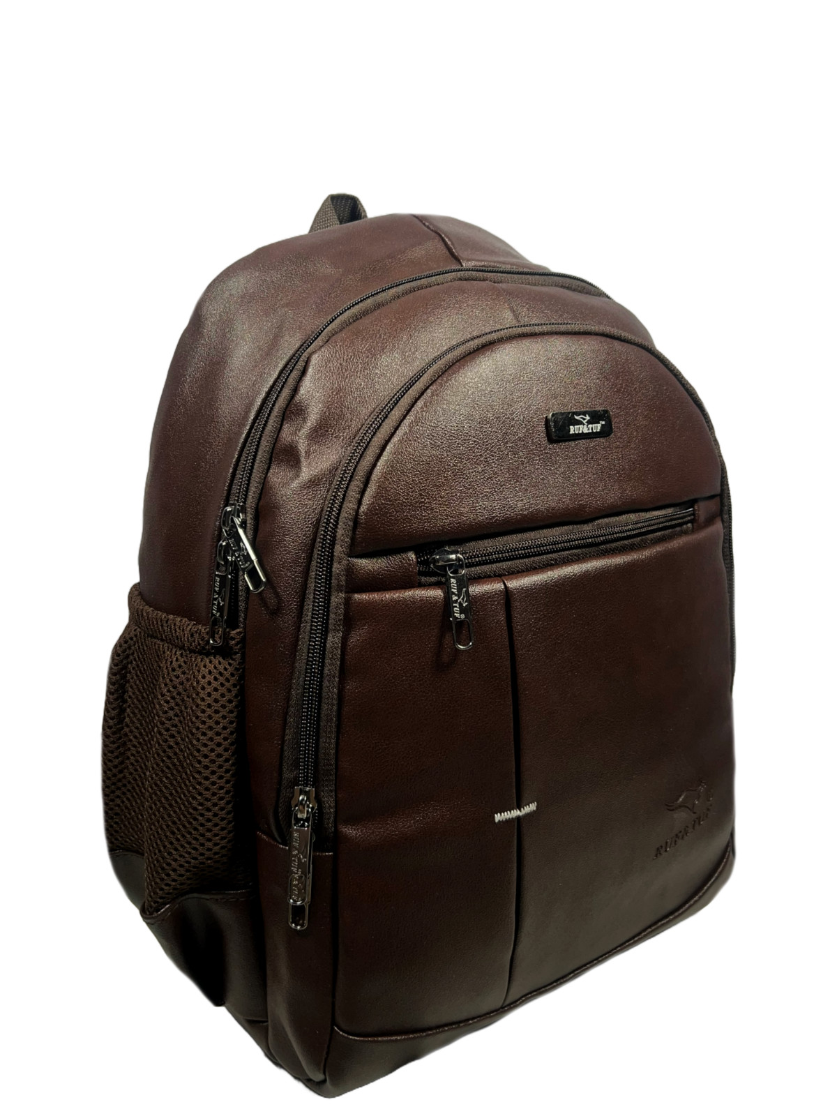 Brown Buffalo`Leather Backpack For Men with USB Port Charging 25 L Tech Backpack