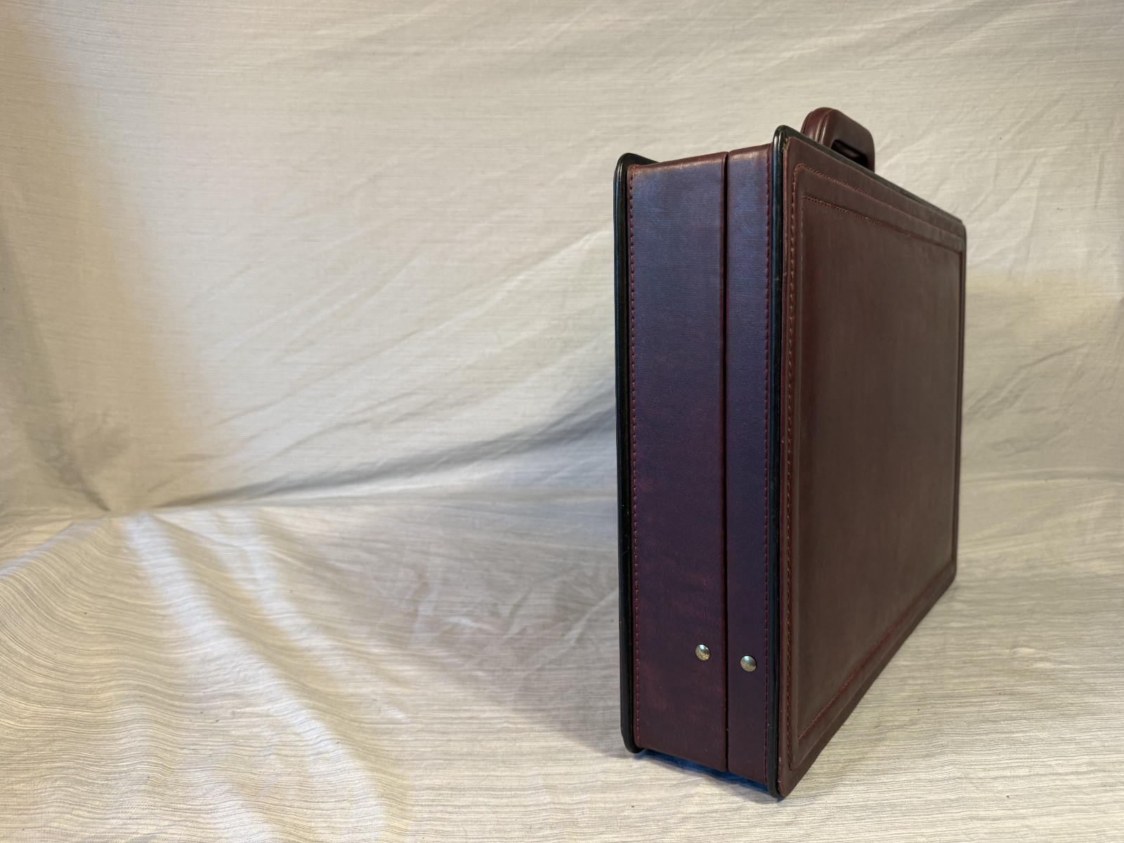 Vintage Reed Genuine Leather Attache Briefcase Locking Brown Executive Case 18”