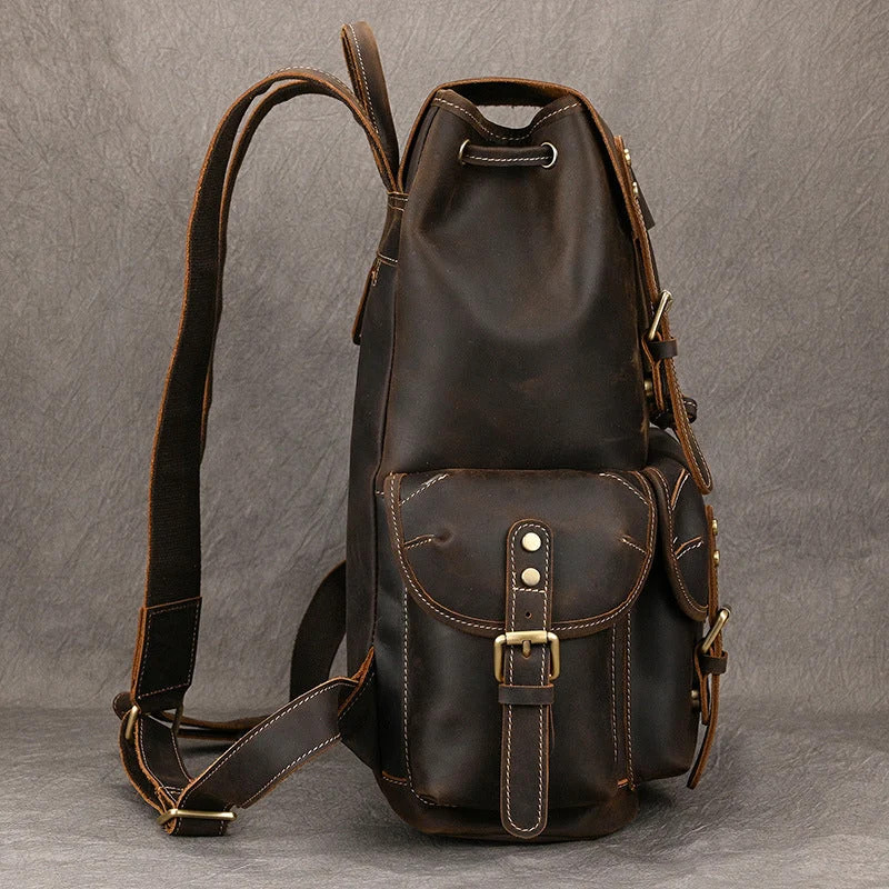 Crazy Horse Leather Backpack – Outdoor Travel Bag